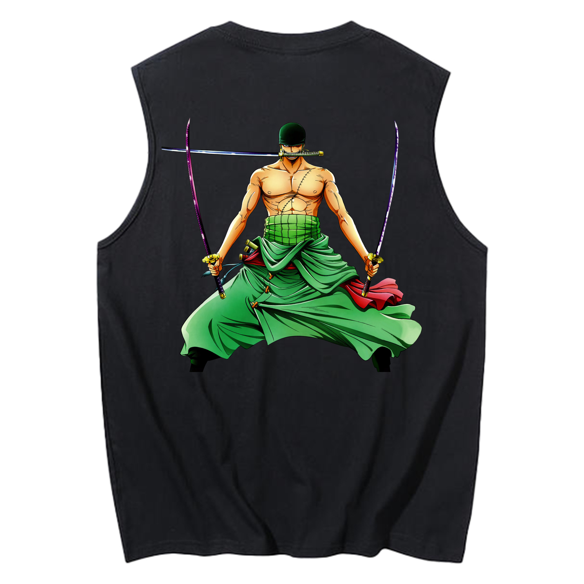 ワンピース ロロノア・ゾロ ONE PIECE Roronoa Zoro コットン100％タンクトップ（背面プリント）
