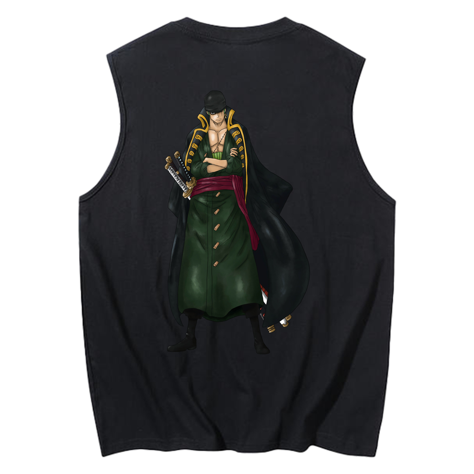 ワンピース ロロノア・ゾロ ONE PIECE Roronoa Zoro コットン100％タンクトップ（背面プリント）