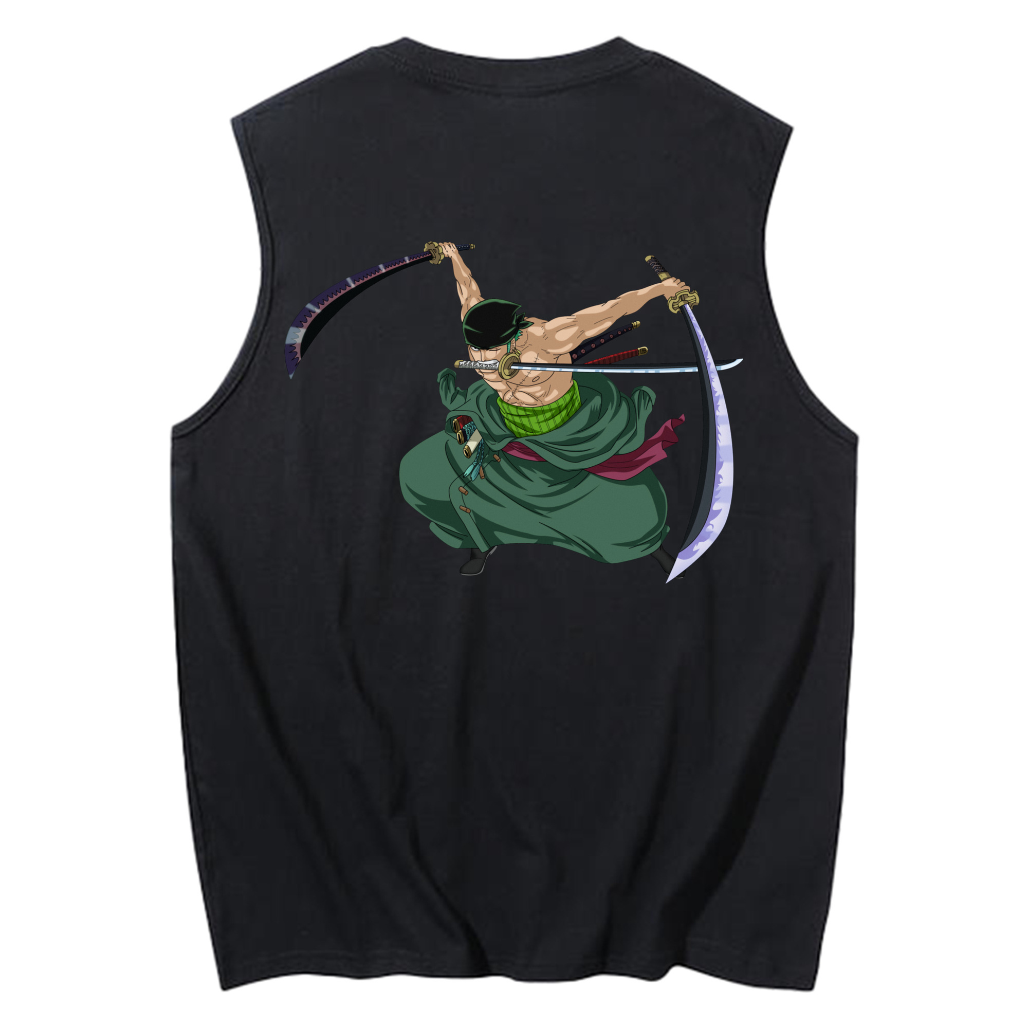ワンピース ロロノア・ゾロ ONE PIECE Roronoa Zoro コットン100％タンクトップ（背面プリント）