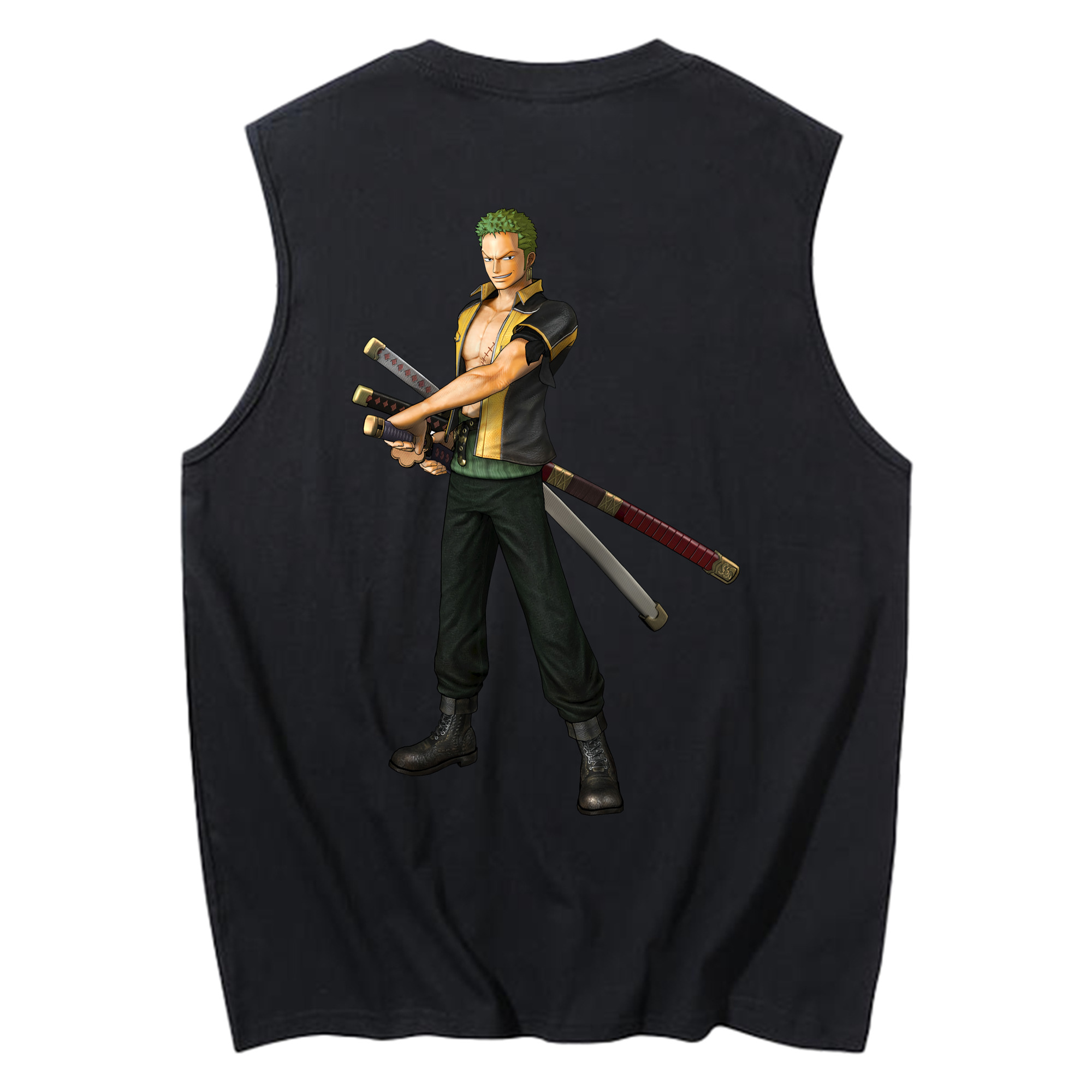 ワンピース ロロノア・ゾロ ONE PIECE Roronoa Zoro コットン100％タンクトップ（背面プリント）