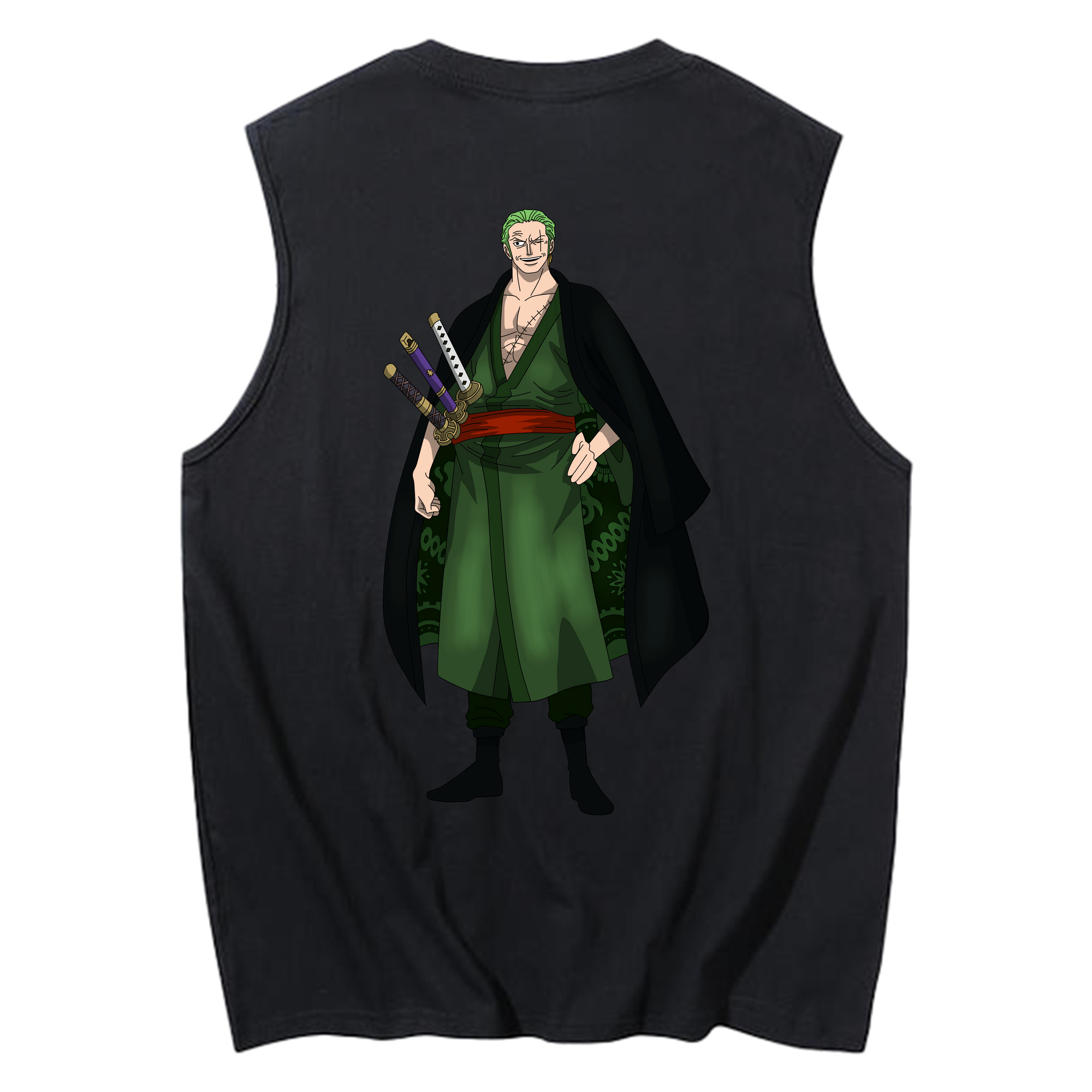 ワンピース ロロノア・ゾロ ONE PIECE Roronoa Zoro コットン100％タンクトップ（背面プリント）