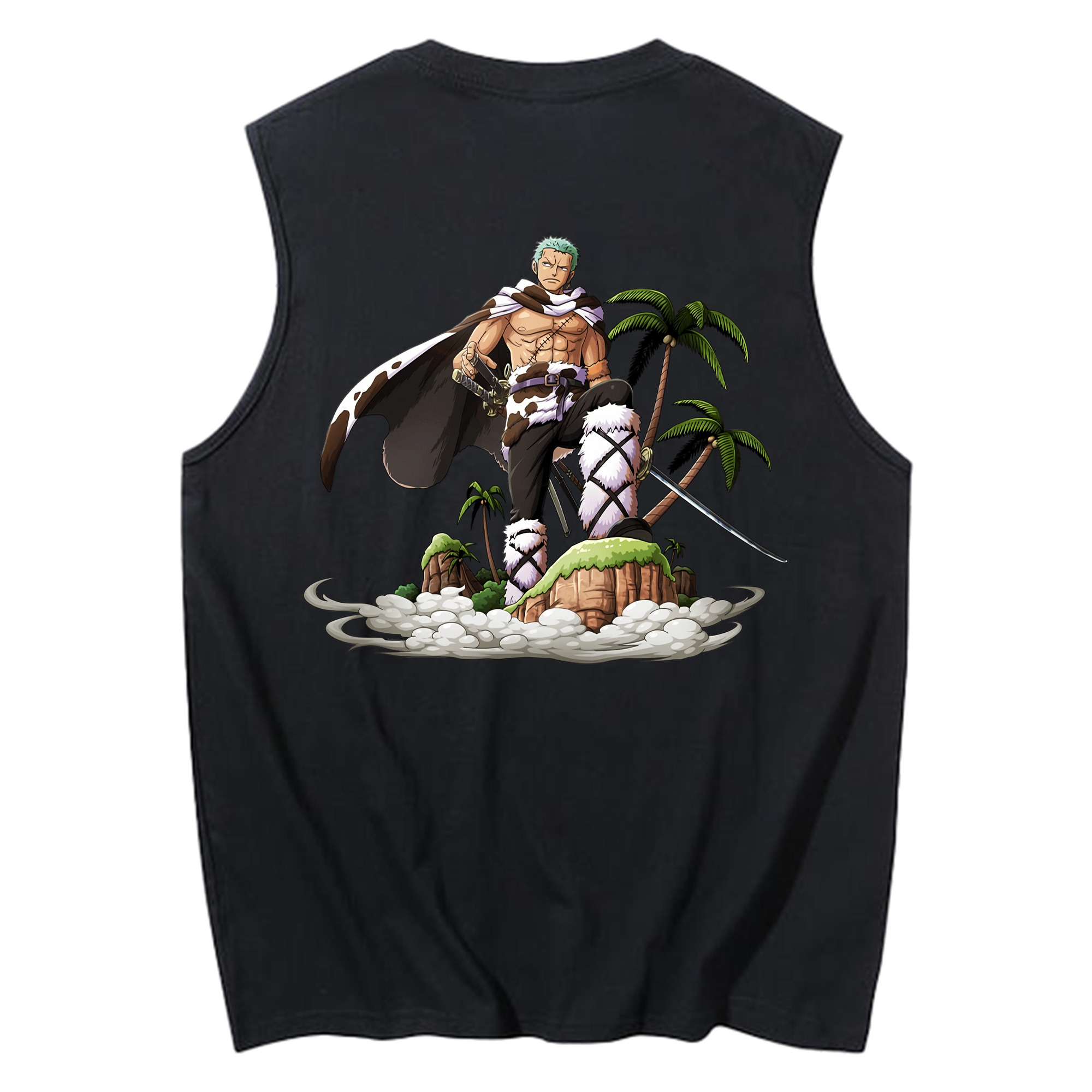 ワンピース ロロノア・ゾロ ONE PIECE Roronoa Zoro コットン100％タンクトップ（背面プリント）