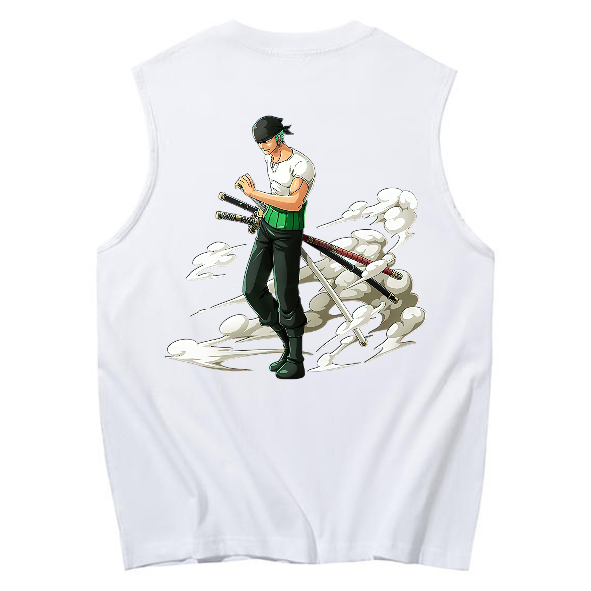 ワンピース ロロノア・ゾロ ONE PIECE Roronoa Zoro コットン100％タンクトップ（背面プリント）