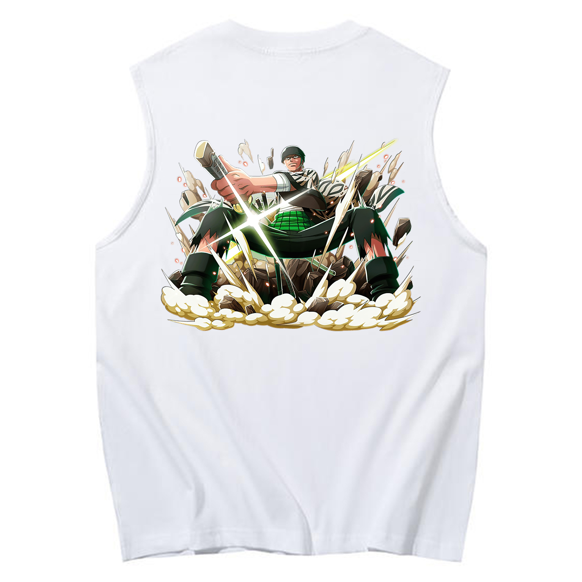 ワンピース ロロノア・ゾロ ONE PIECE Roronoa Zoro コットン100％タンクトップ（背面プリント）