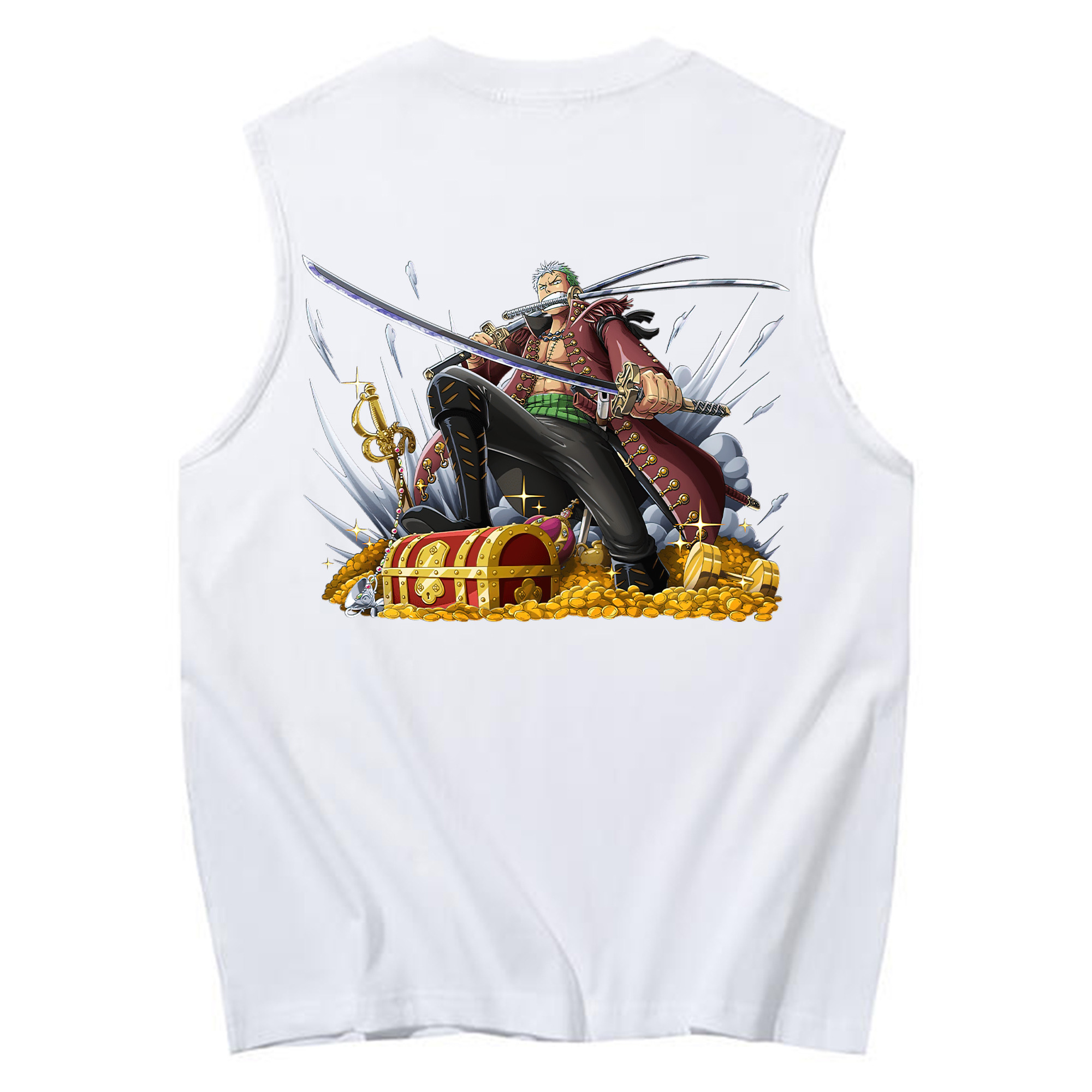 ワンピース ロロノア・ゾロ ONE PIECE Roronoa Zoro コットン100％タンクトップ（背面プリント）