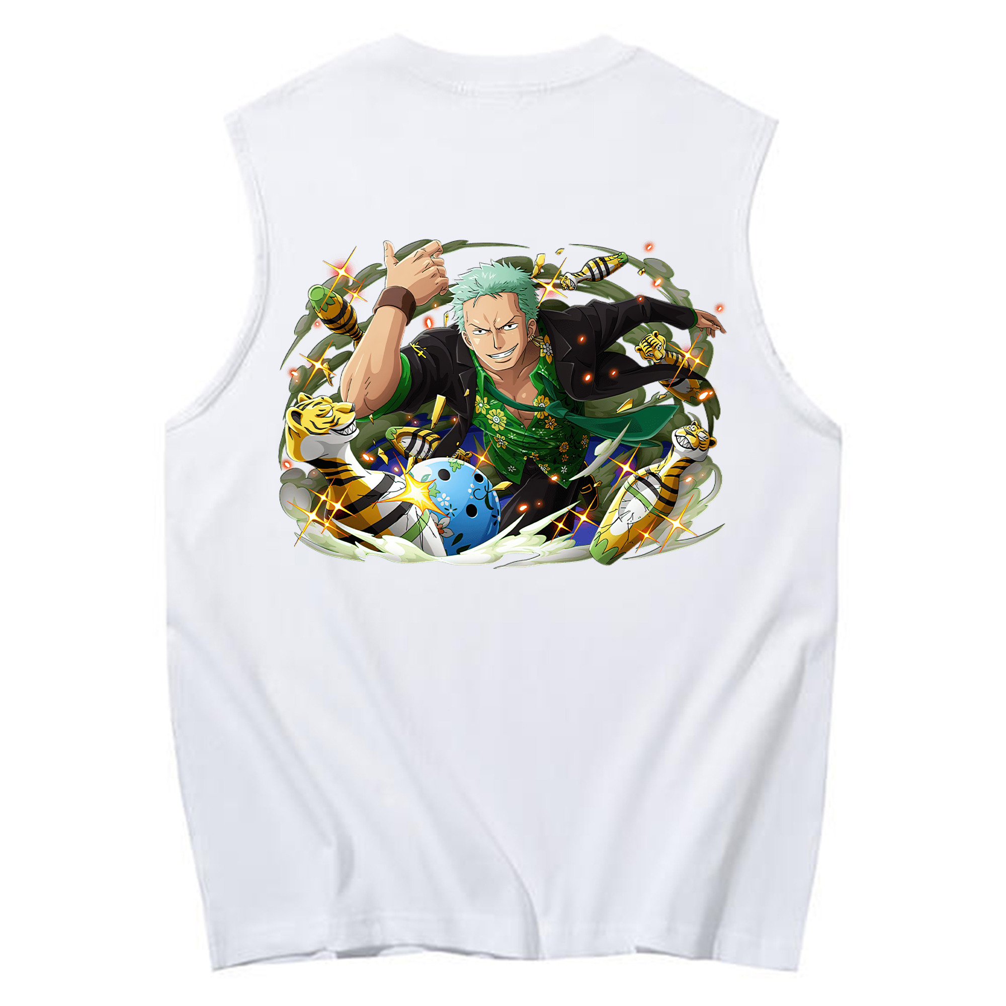 ワンピース ロロノア・ゾロ ONE PIECE Roronoa Zoro コットン100％タンクトップ（背面プリント）