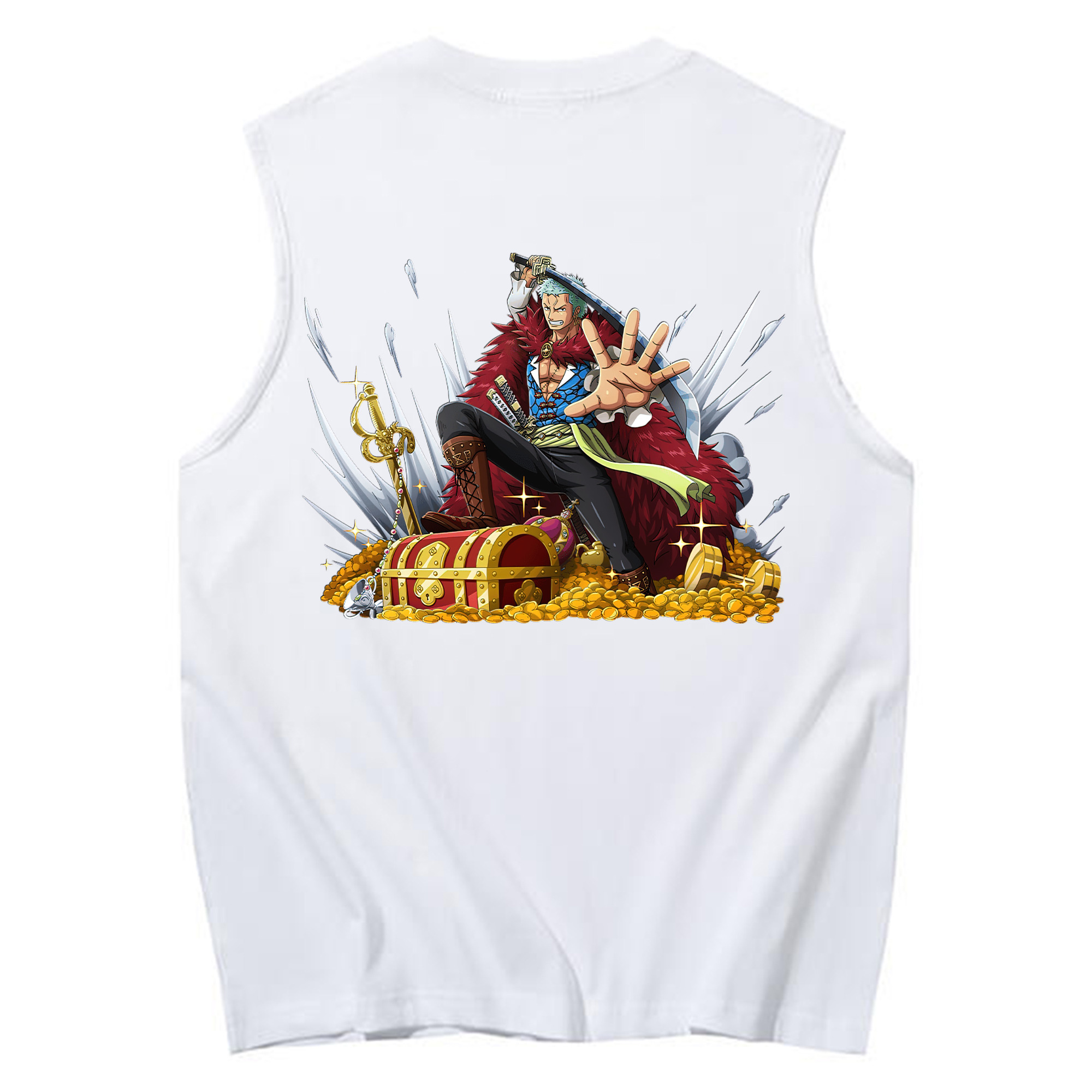 ワンピース ロロノア・ゾロ ONE PIECE Roronoa Zoro コットン100％タンクトップ（背面プリント）