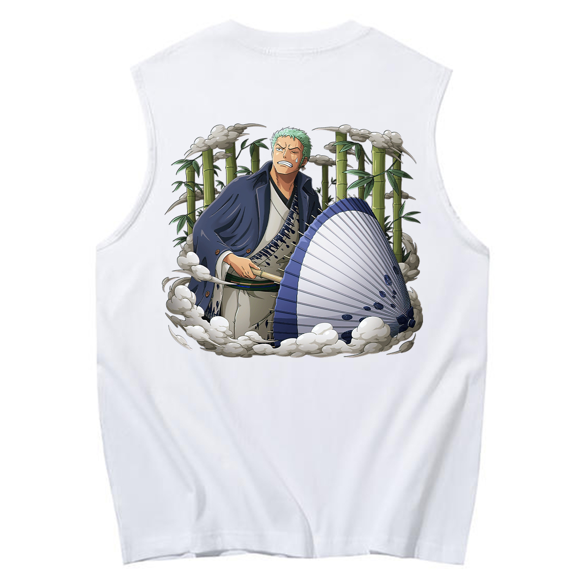 ワンピース ロロノア・ゾロ ONE PIECE Roronoa Zoro コットン100％タンクトップ（背面プリント）