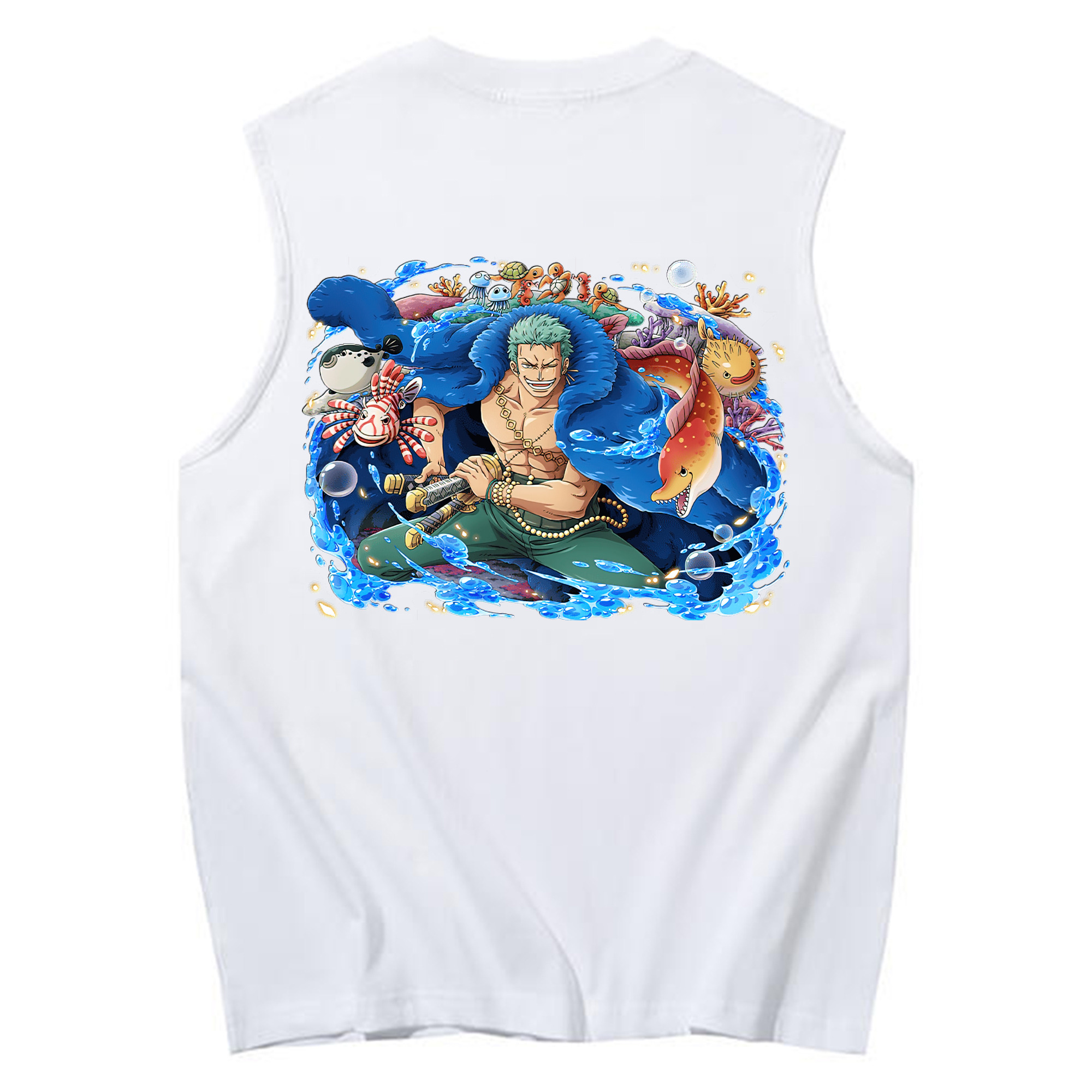 ワンピース ロロノア・ゾロ ONE PIECE Roronoa Zoro コットン100％タンクトップ（背面プリント）