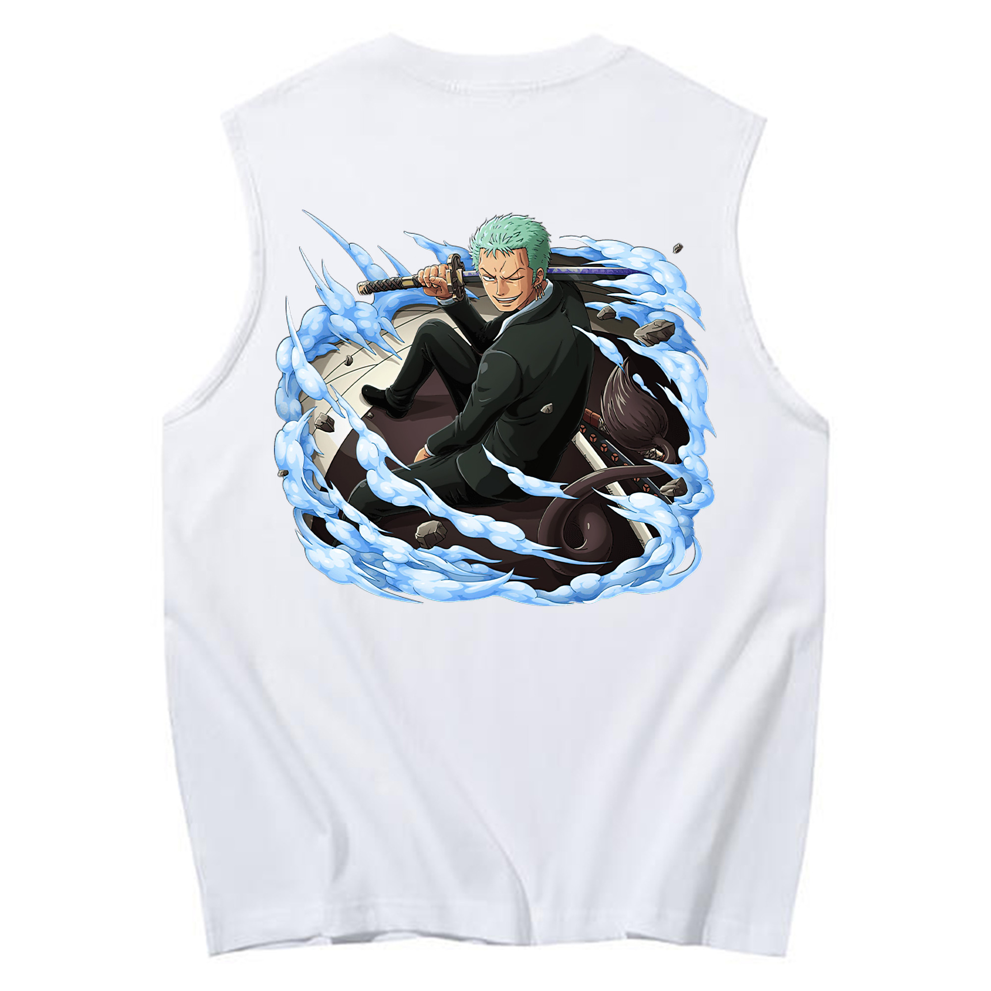 ワンピース ロロノア・ゾロ ONE PIECE Roronoa Zoro コットン100％タンクトップ（背面プリント）