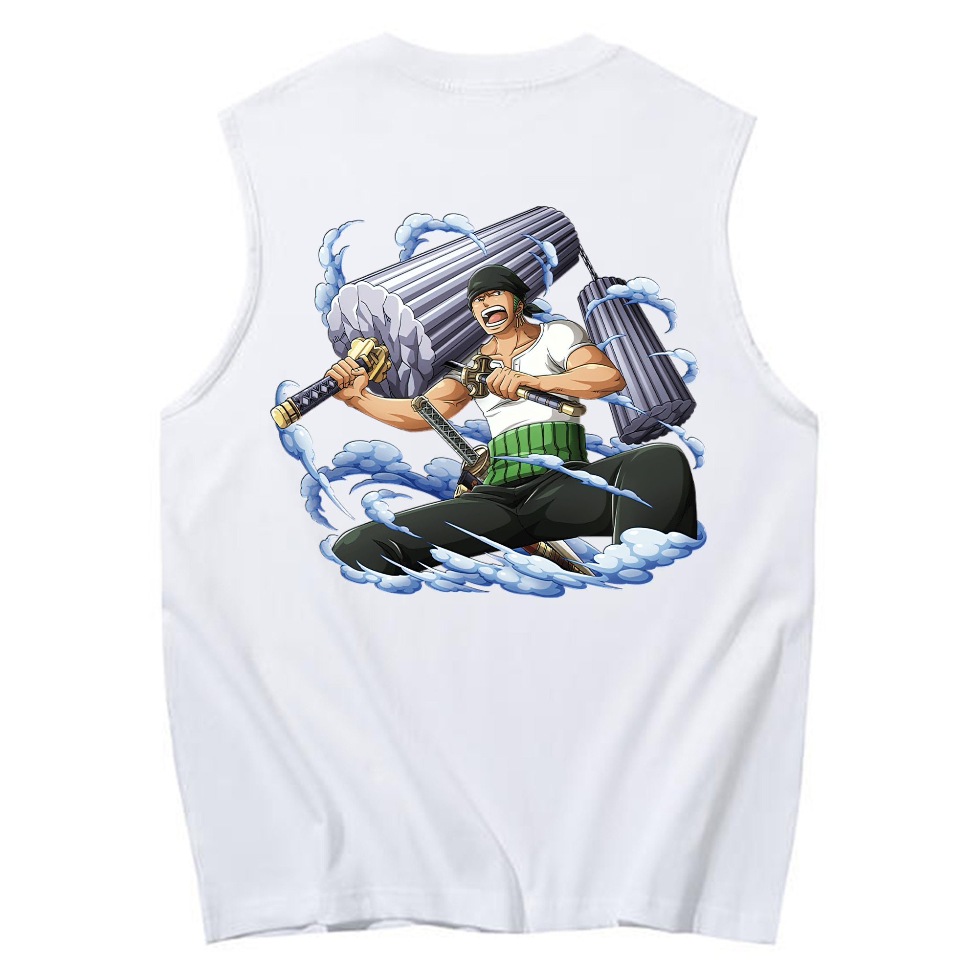 ワンピース ロロノア・ゾロ ONE PIECE Roronoa Zoro コットン100％タンクトップ（背面プリント）
