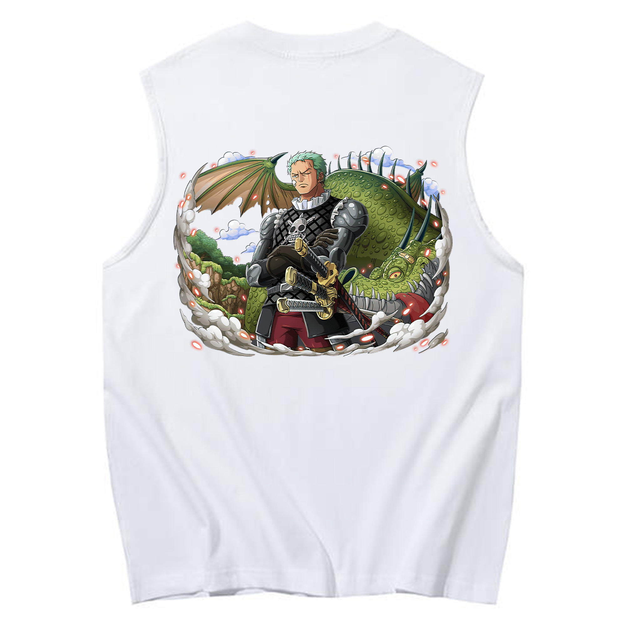 ワンピース ロロノア・ゾロ ONE PIECE Roronoa Zoro コットン100％タンクトップ（背面プリント）