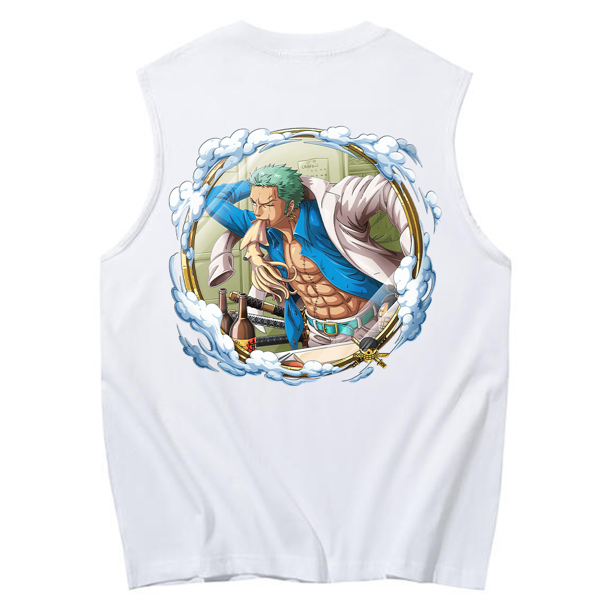 ワンピース ロロノア・ゾロ ONE PIECE Roronoa Zoro コットン100％タンクトップ（背面プリント）
