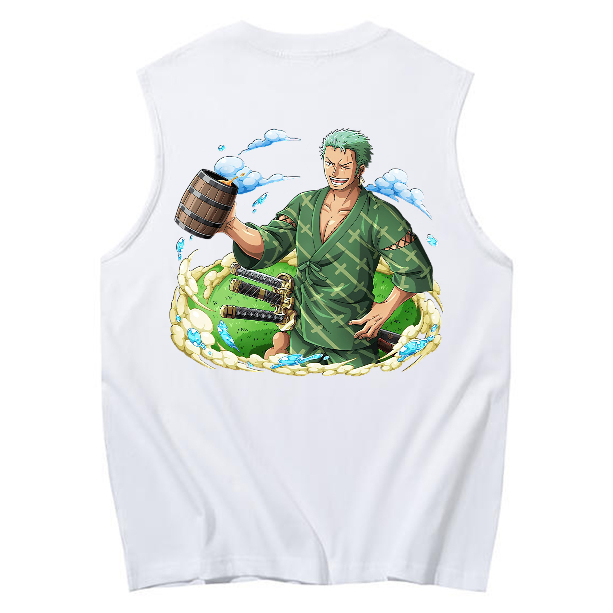 ワンピース ロロノア・ゾロ ONE PIECE Roronoa Zoro コットン100％タンクトップ（背面プリント）