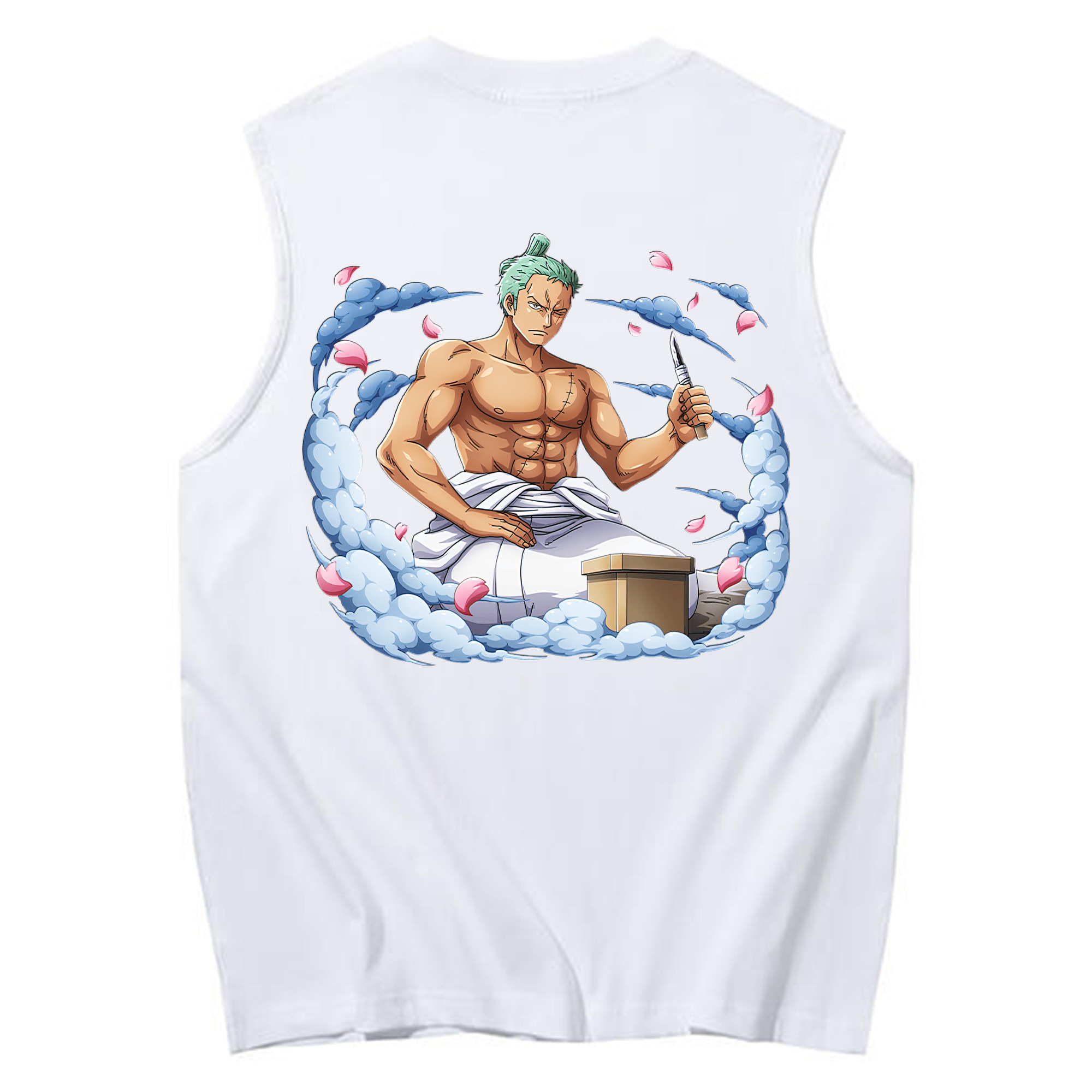 ワンピース ロロノア・ゾロ ONE PIECE Roronoa Zoro コットン100％タンクトップ（背面プリント）