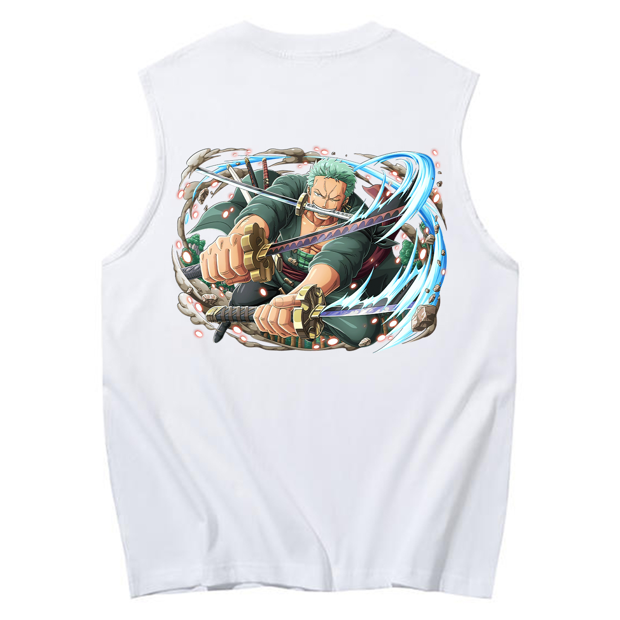 ワンピース ロロノア・ゾロ ONE PIECE Roronoa Zoro コットン100％タンクトップ（背面プリント）