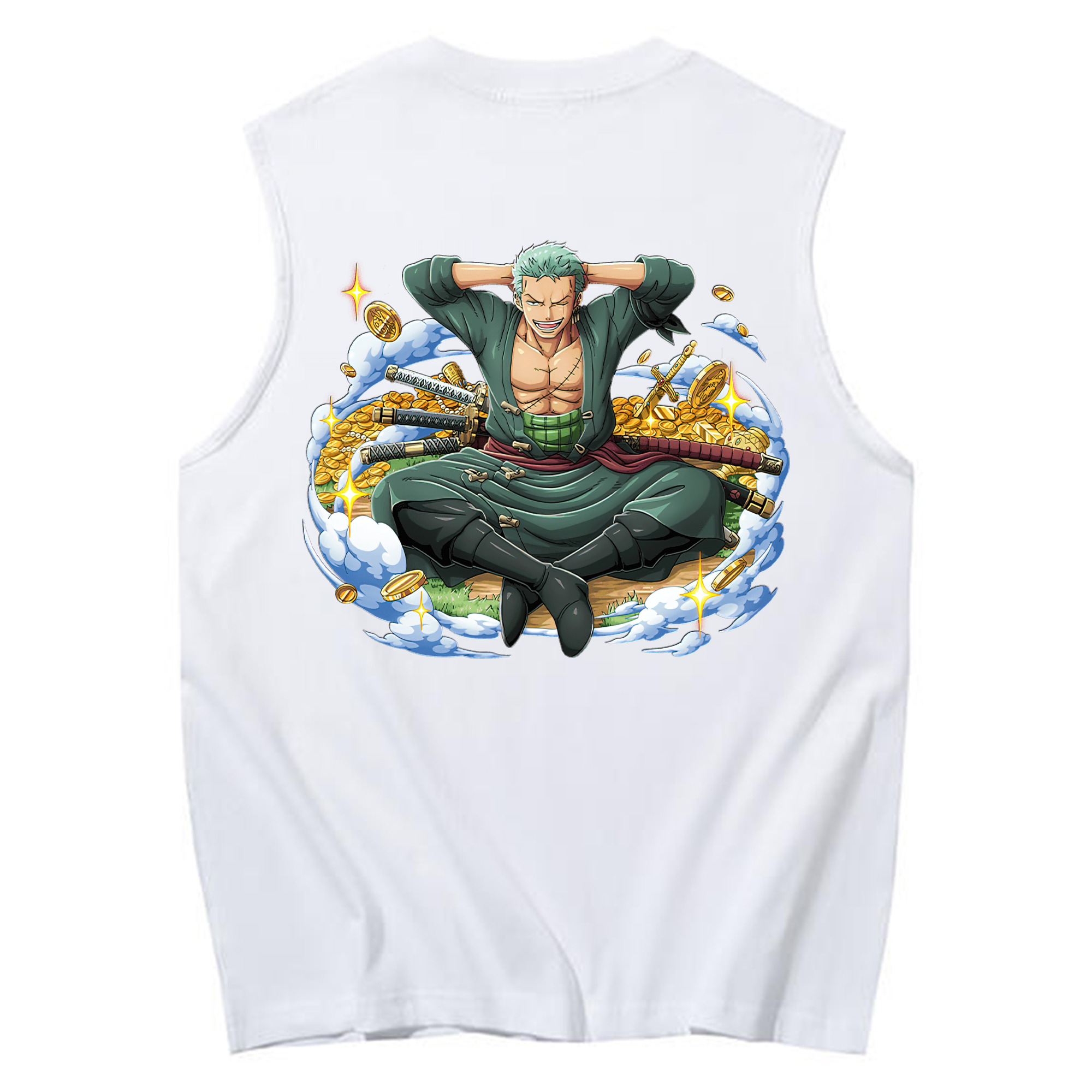 ワンピース ロロノア・ゾロ ONE PIECE Roronoa Zoro コットン100％タンクトップ（背面プリント）