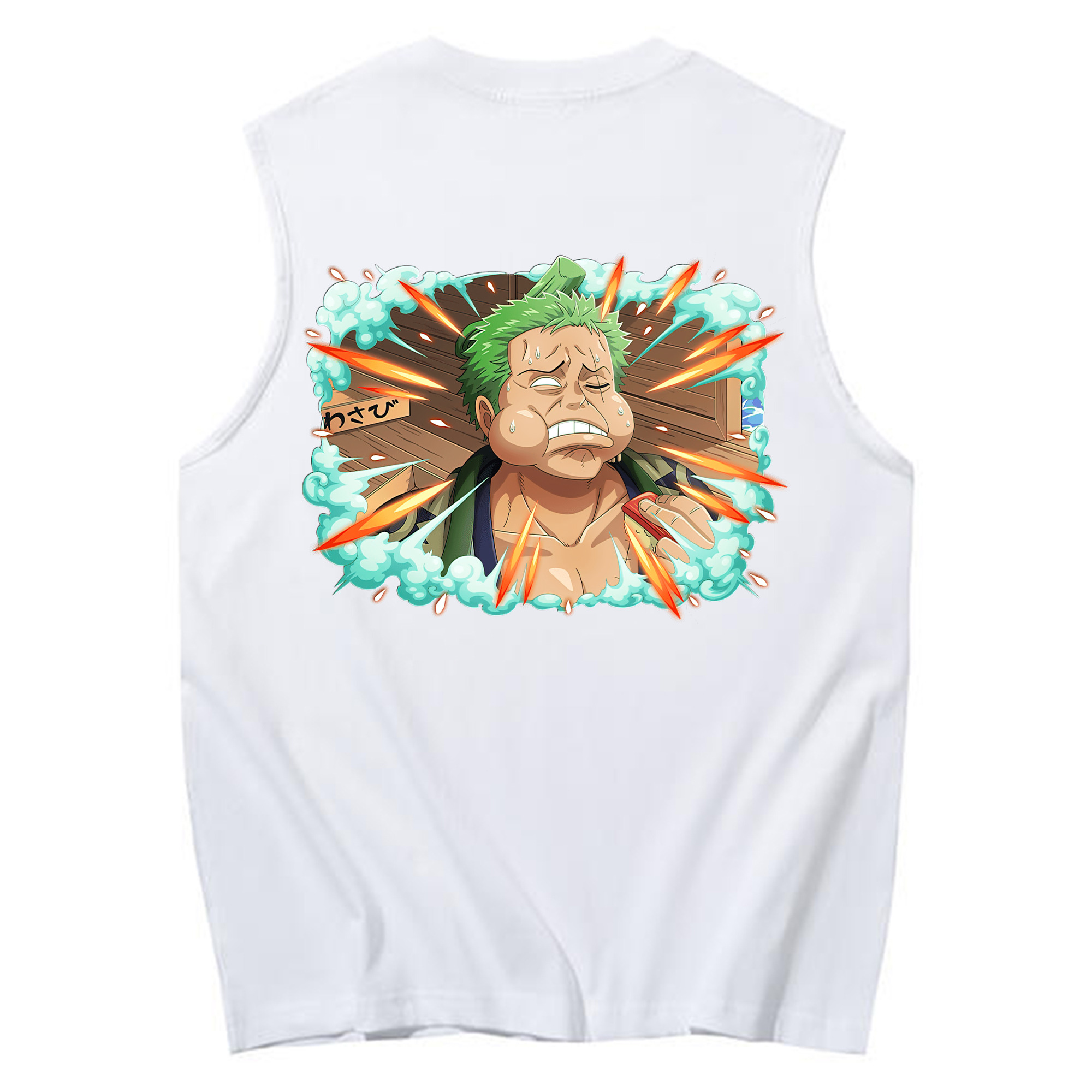 （画像用） ワンピース ロロノア・ゾロ ONE PIECE Roronoa Zoro コットン100％タンクトップ（背面プリント）