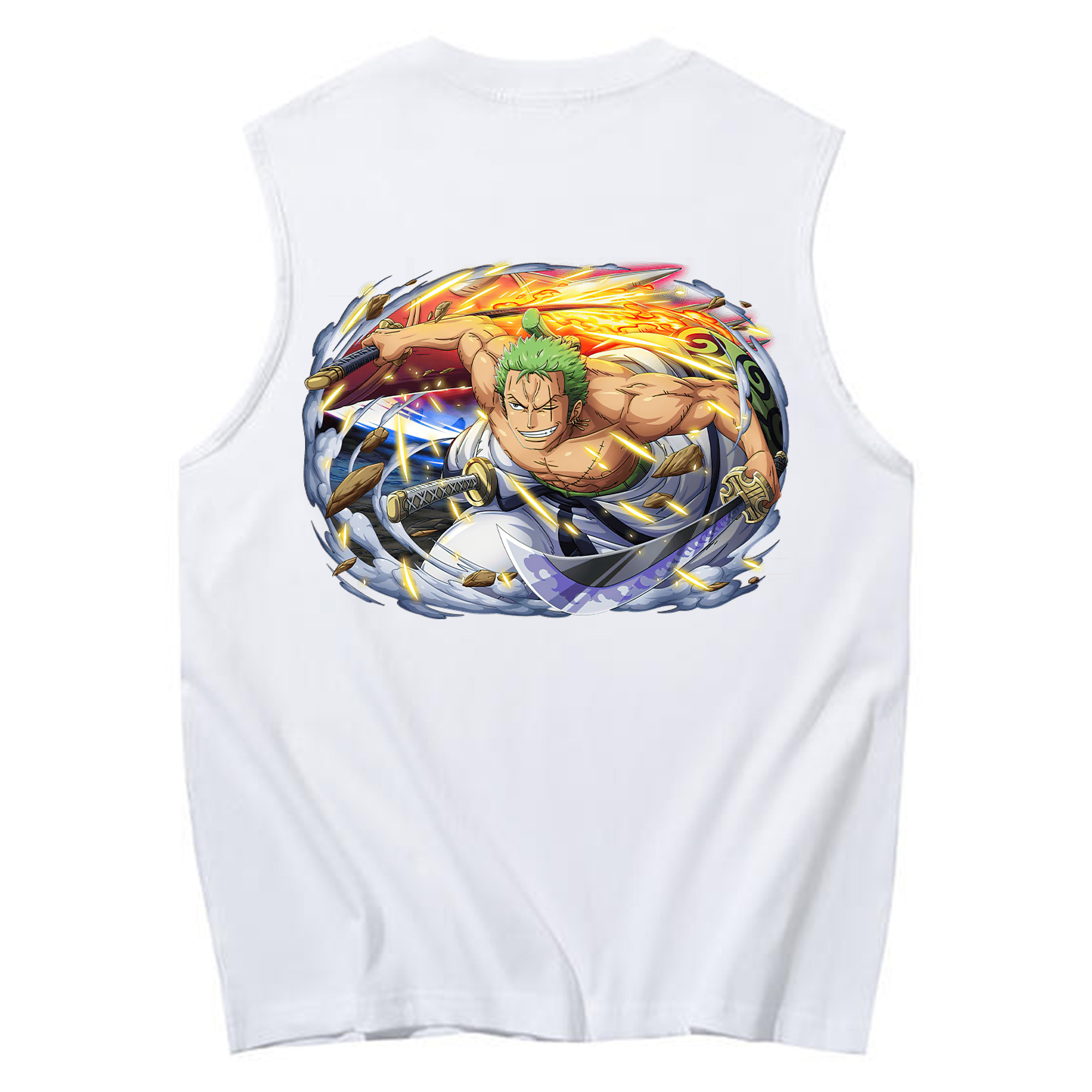 ワンピース ロロノア・ゾロ ONE PIECE Roronoa Zoro コットン100％タンクトップ（背面プリント）