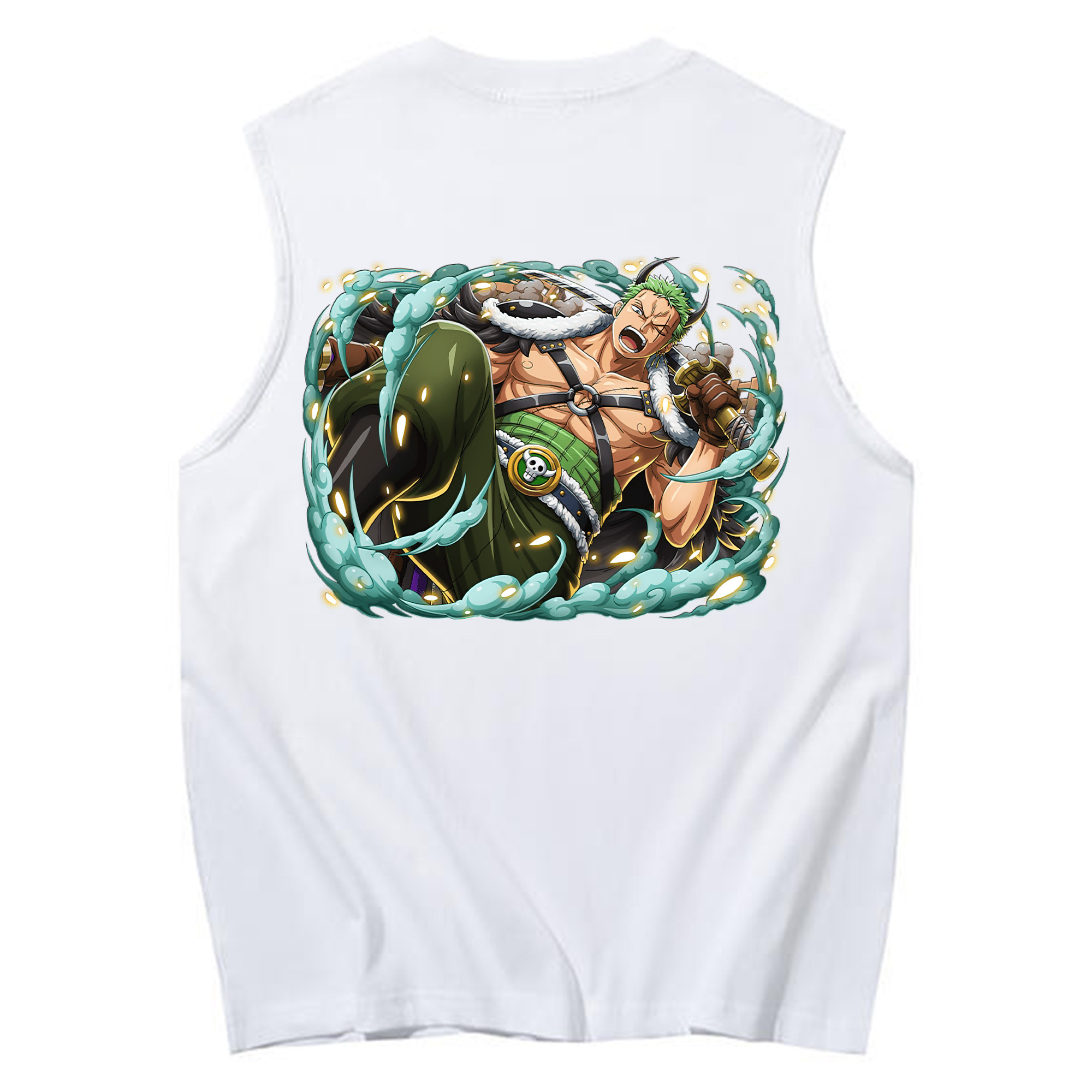 ワンピース ロロノア・ゾロ ONE PIECE Roronoa Zoro コットン100％タンクトップ（背面プリント）