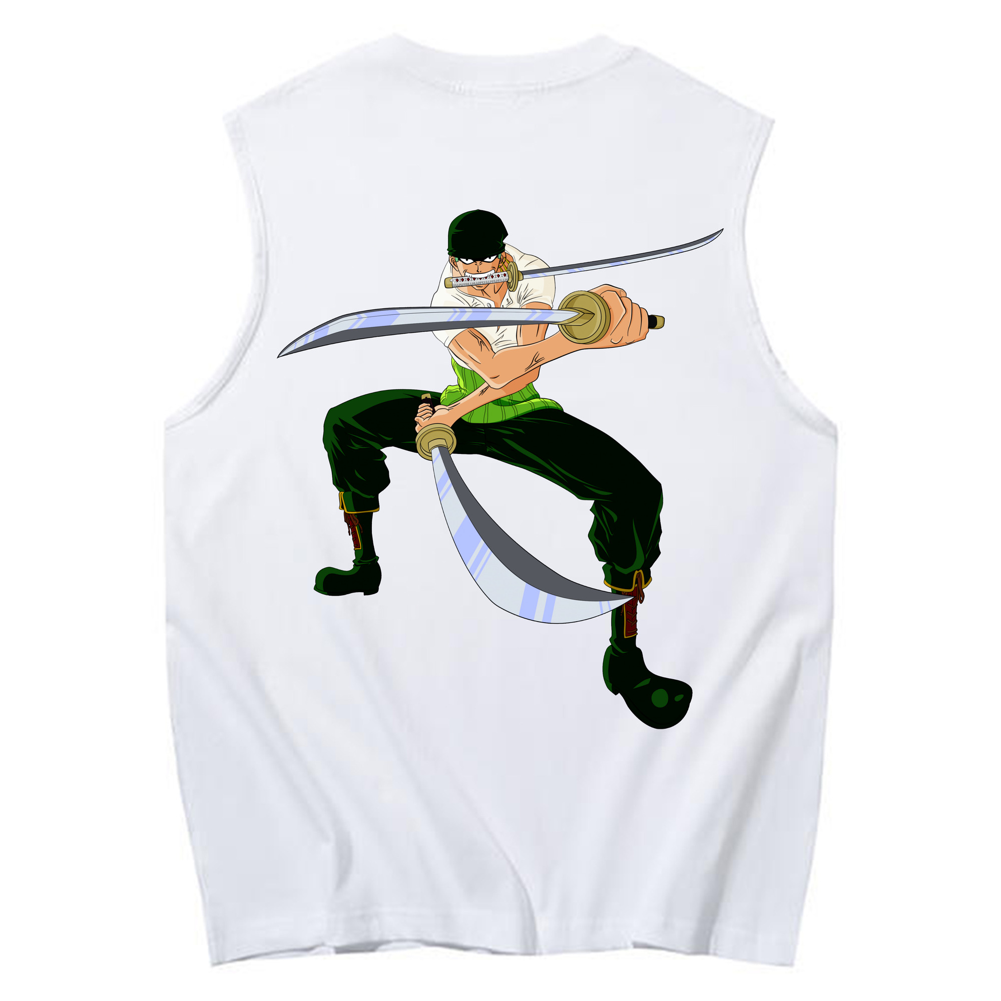 ワンピース ロロノア・ゾロ ONE PIECE Roronoa Zoro コットン100％タンクトップ（背面プリント）