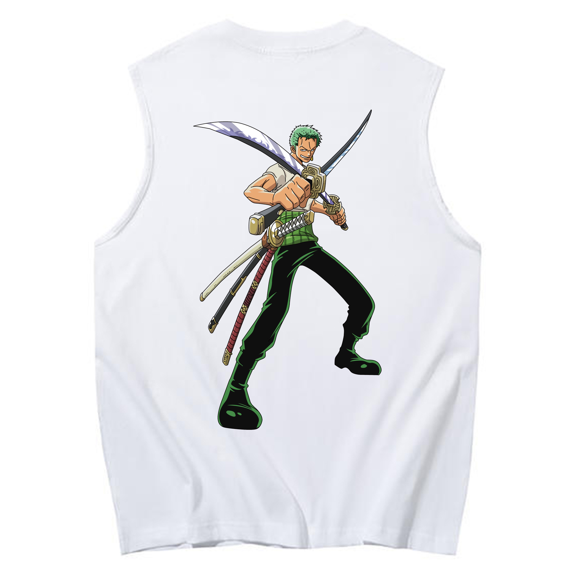 ワンピース ロロノア・ゾロ ONE PIECE Roronoa Zoro コットン100％タンクトップ（背面プリント）
