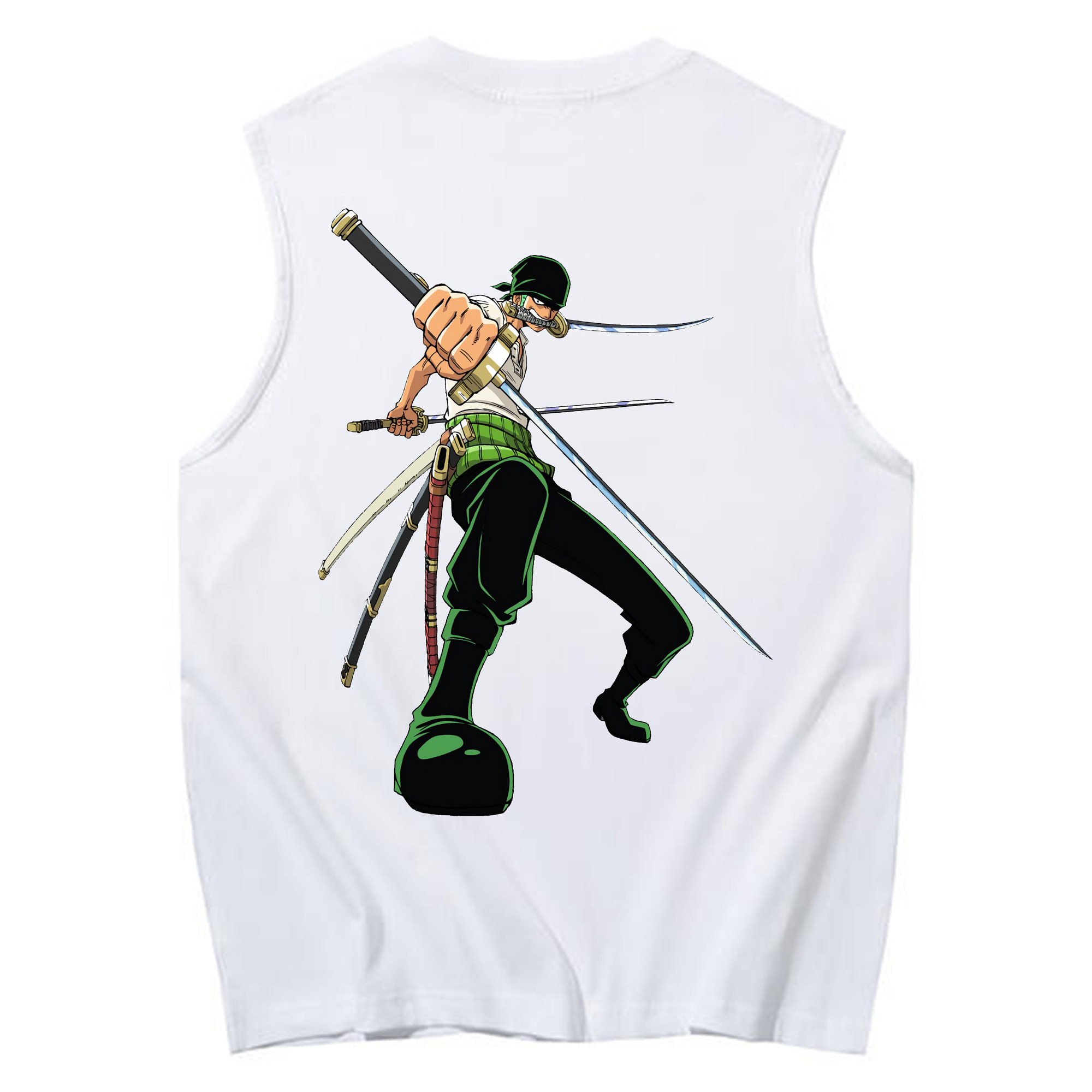 ワンピース ロロノア・ゾロ ONE PIECE Roronoa Zoro コットン100％タンクトップ（背面プリント）