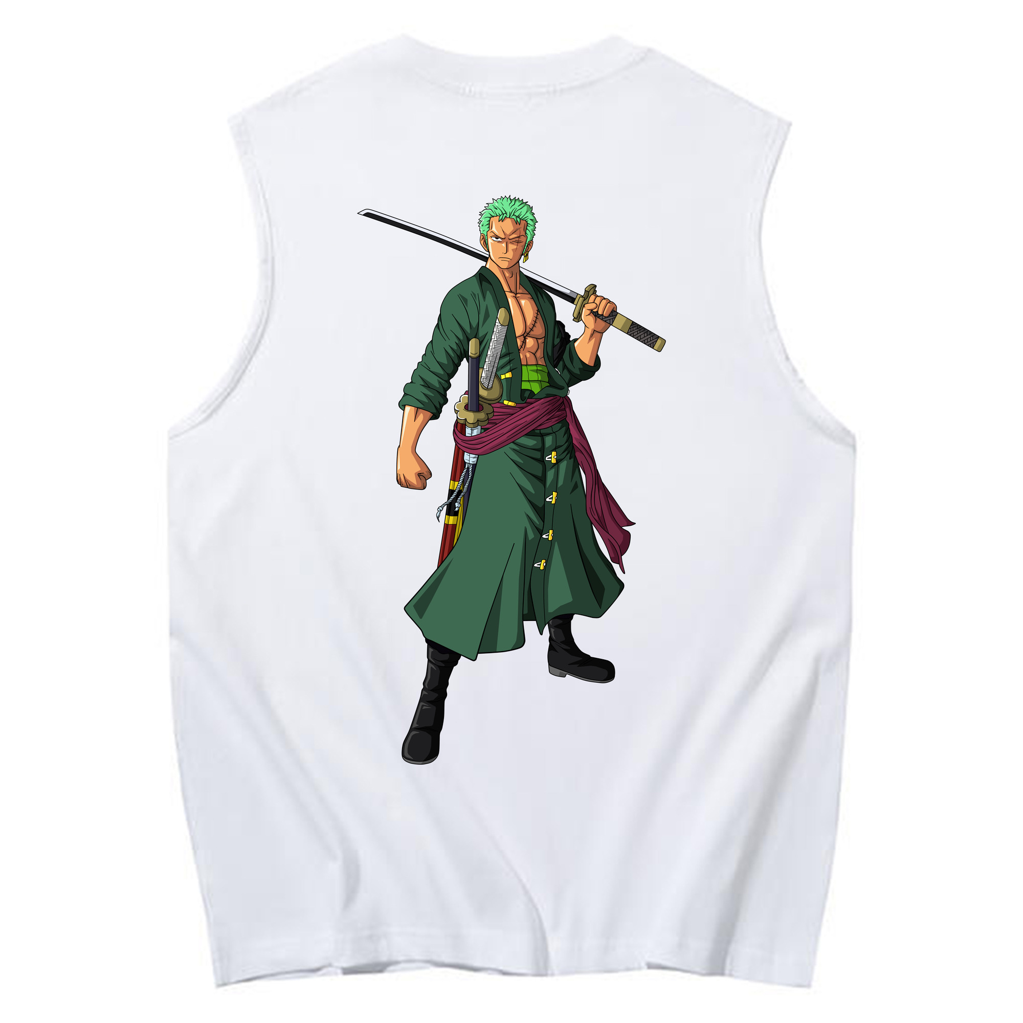 ワンピース ロロノア・ゾロ ONE PIECE Roronoa Zoro コットン100％タンクトップ（背面プリント）