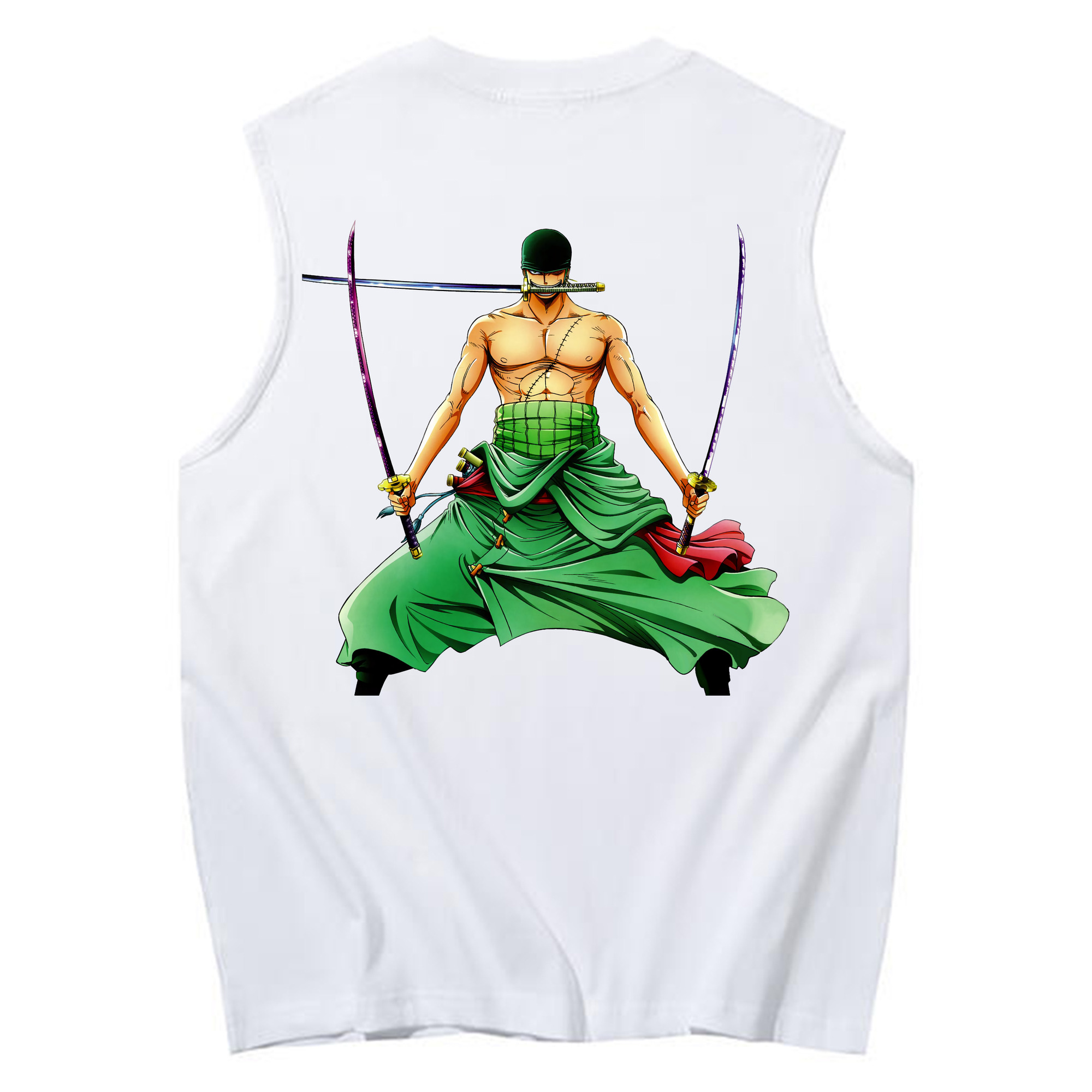 ワンピース ロロノア・ゾロ ONE PIECE Roronoa Zoro コットン100％タンクトップ（背面プリント）