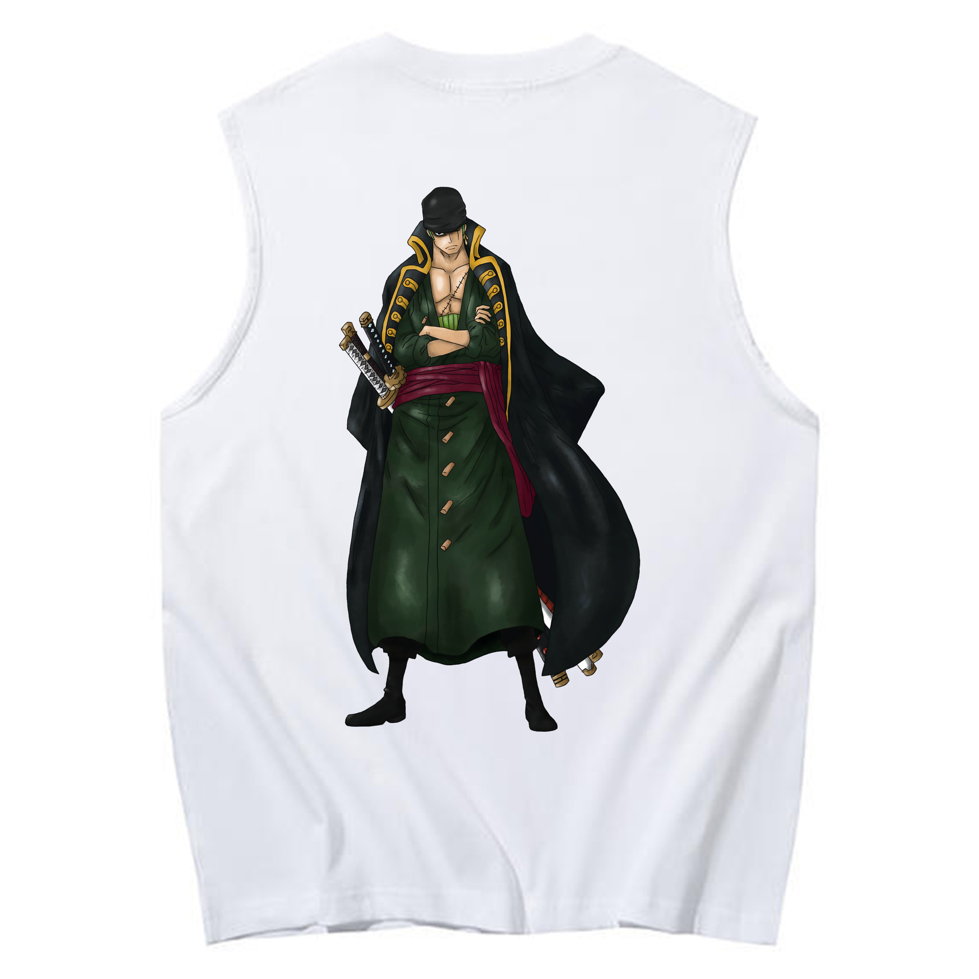 ワンピース ロロノア・ゾロ ONE PIECE Roronoa Zoro コットン100％タンクトップ（背面プリント）