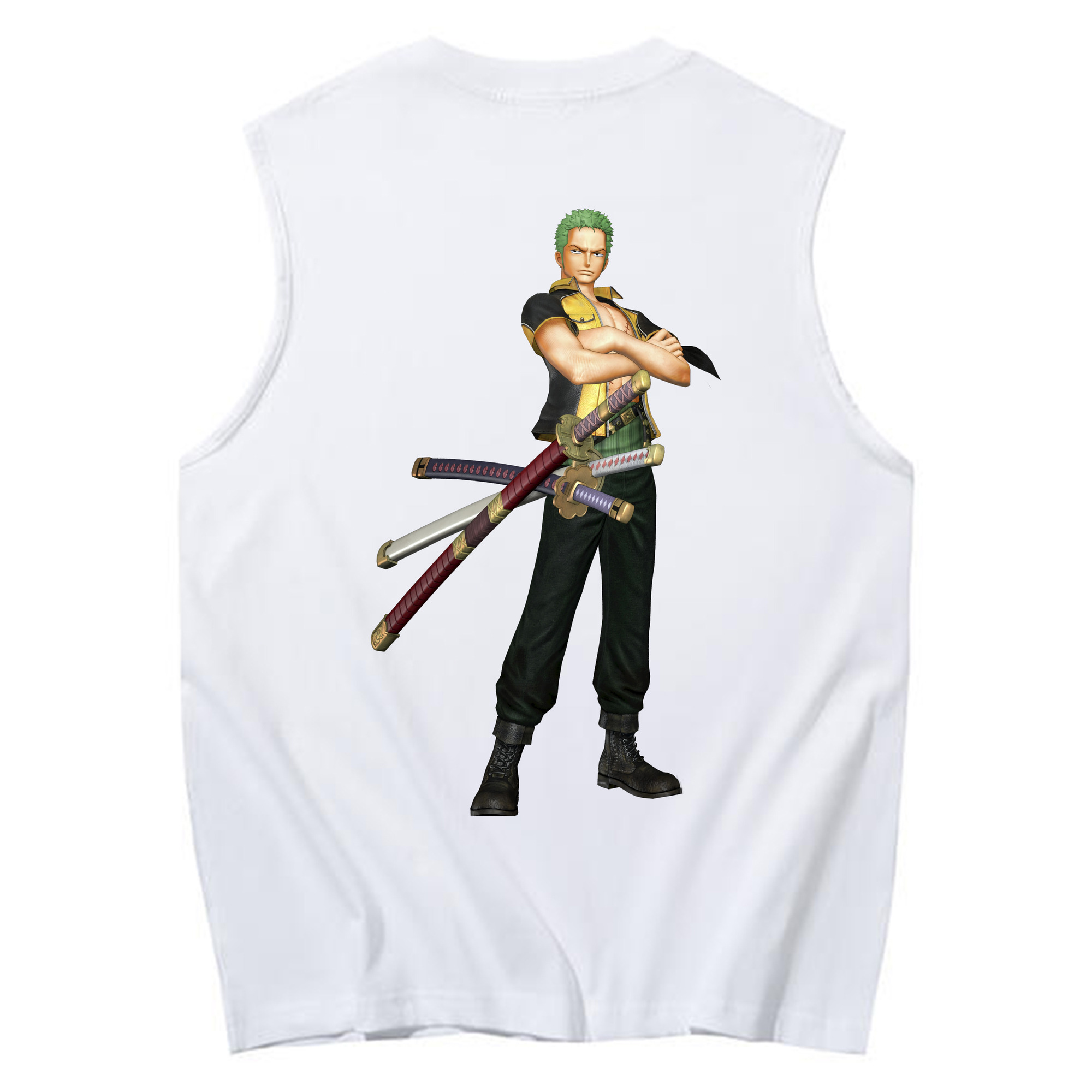 ワンピース ロロノア・ゾロ ONE PIECE Roronoa Zoro コットン100％タンクトップ（背面プリント）