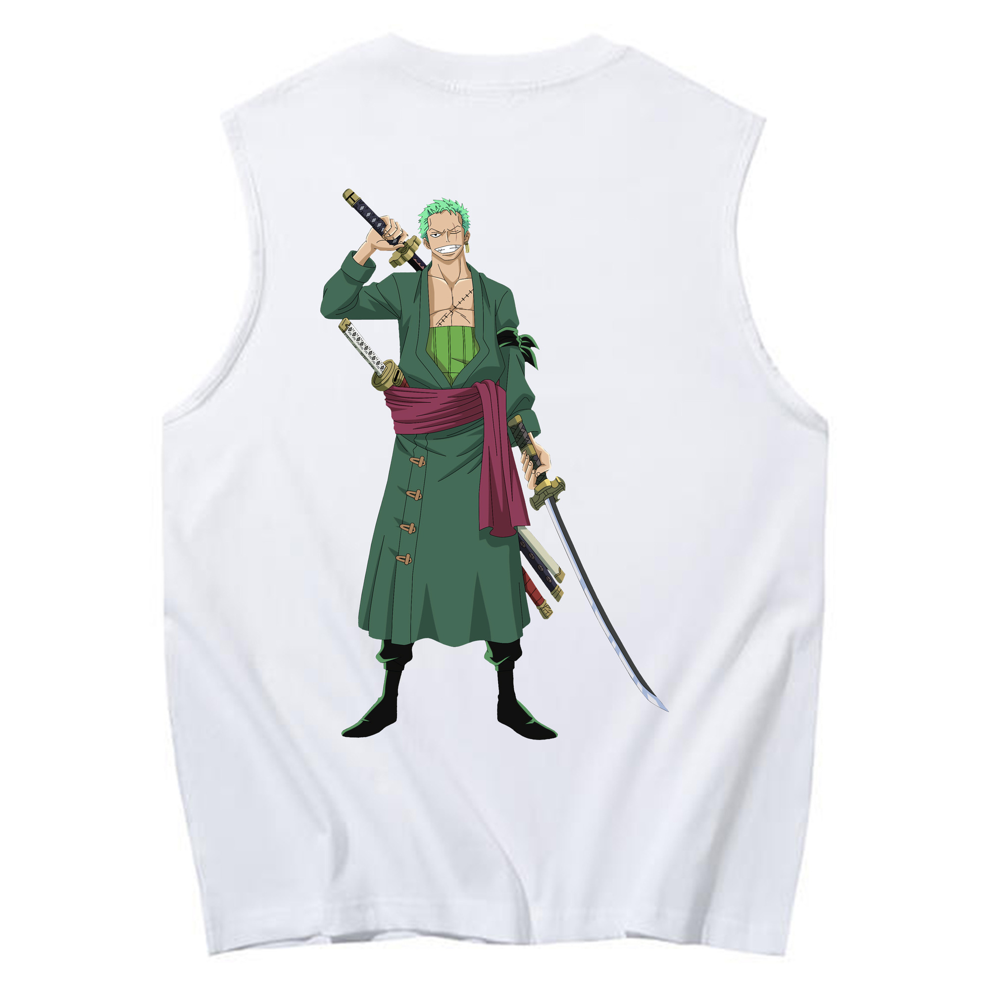 ワンピース ロロノア・ゾロ ONE PIECE Roronoa Zoro コットン100％タンクトップ（背面プリント）
