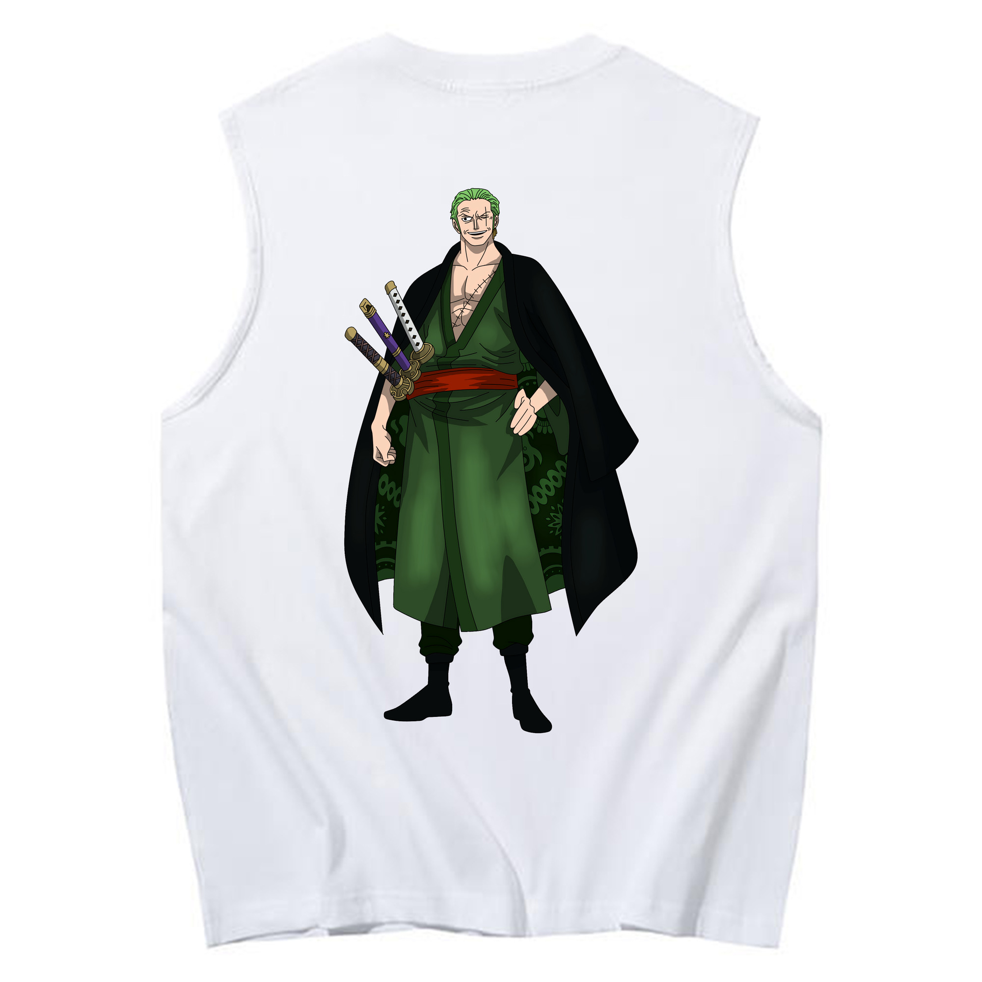 ワンピース ロロノア・ゾロ ONE PIECE Roronoa Zoro コットン100％タンクトップ（背面プリント）