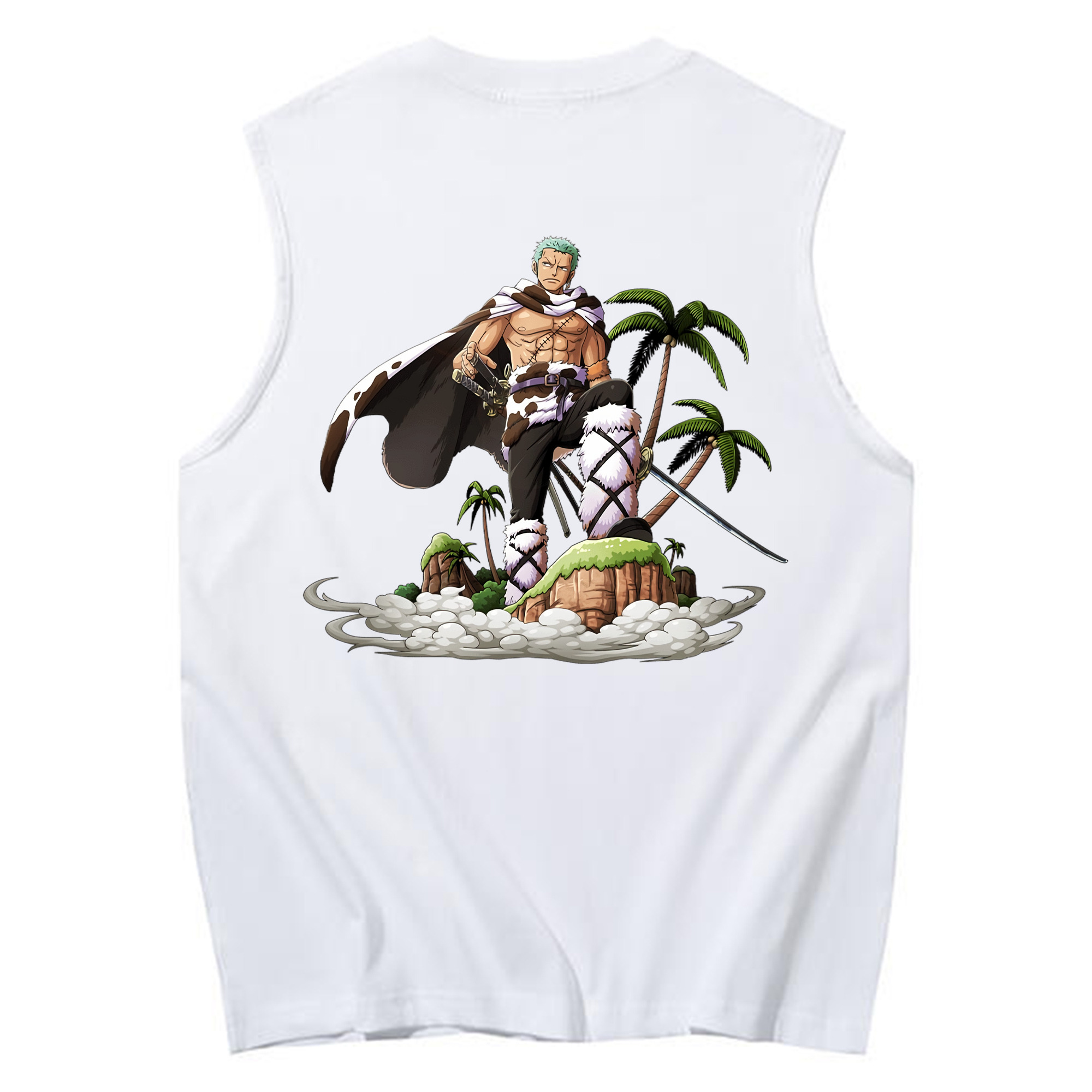 ワンピース ロロノア・ゾロ ONE PIECE Roronoa Zoro コットン100％タンクトップ（背面プリント）