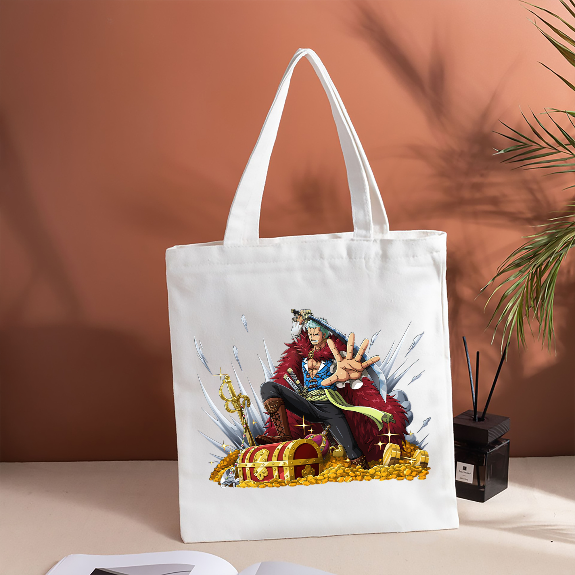 ワンピース ロロノア・ゾロ ONE PIECE Roronoa Zoro 縦型キャンバス生地手提げバッグ　トートバッグ