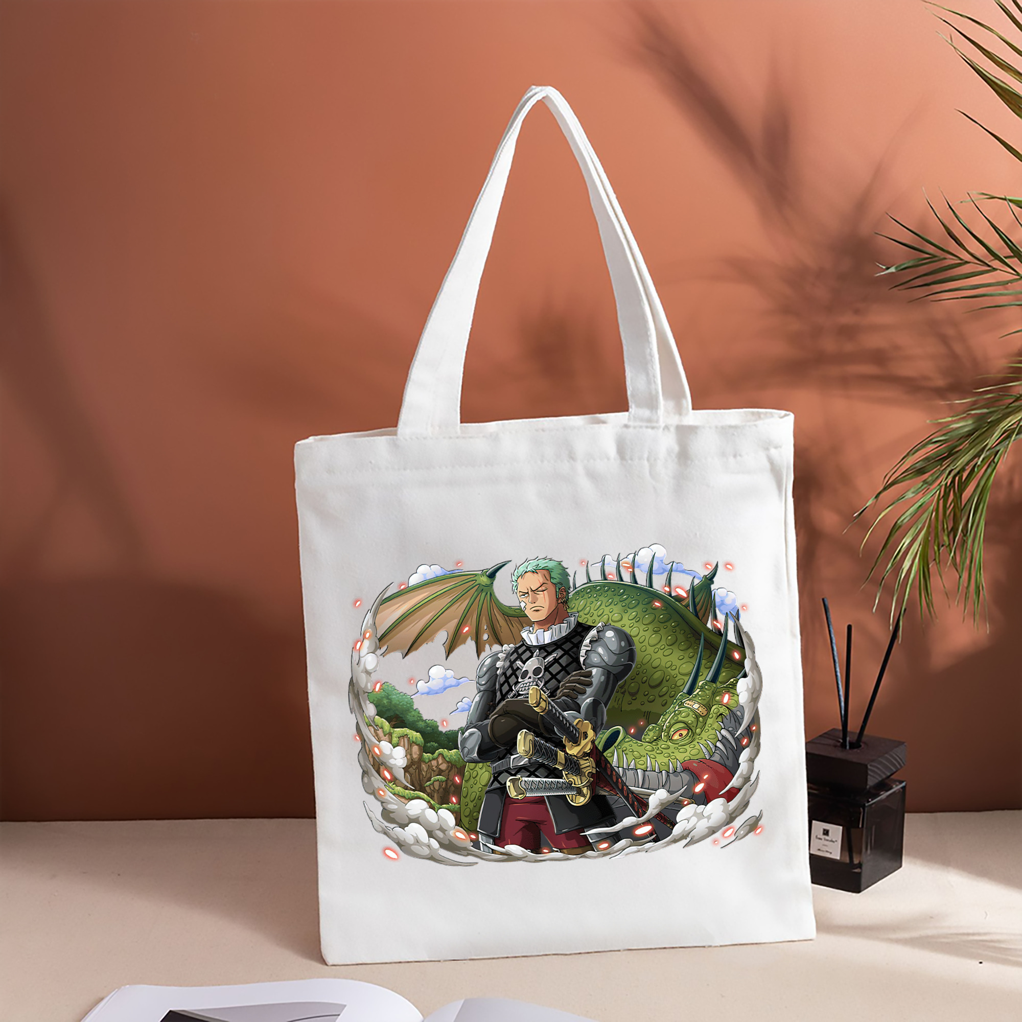 ワンピース ロロノア・ゾロ ONE PIECE Roronoa Zoro 縦型キャンバス生地手提げバッグ　トートバッグ