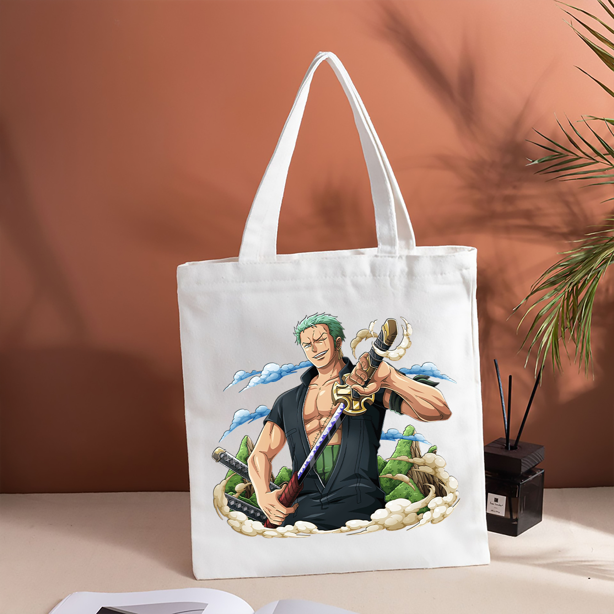ワンピース ロロノア・ゾロ ONE PIECE Roronoa Zoro 縦型キャンバス生地手提げバッグ　トートバッグ