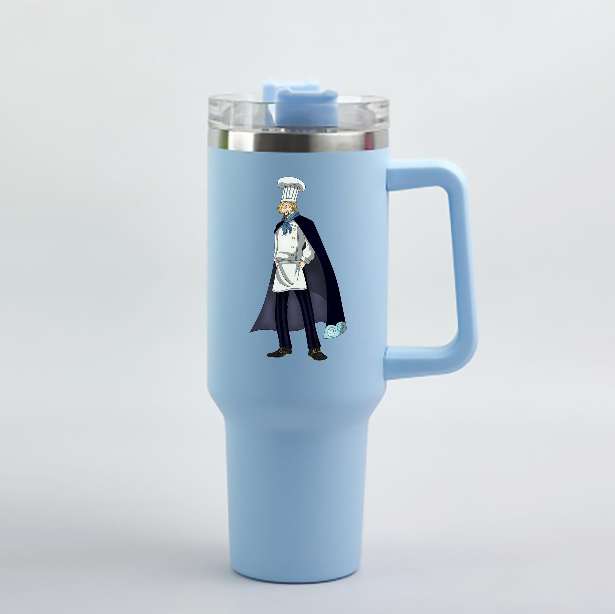 ワンピース サンジ ONE PIECE Sanji 1200mL車用タンブラー - クリスタルステッカー（プラスチックストロー付き）