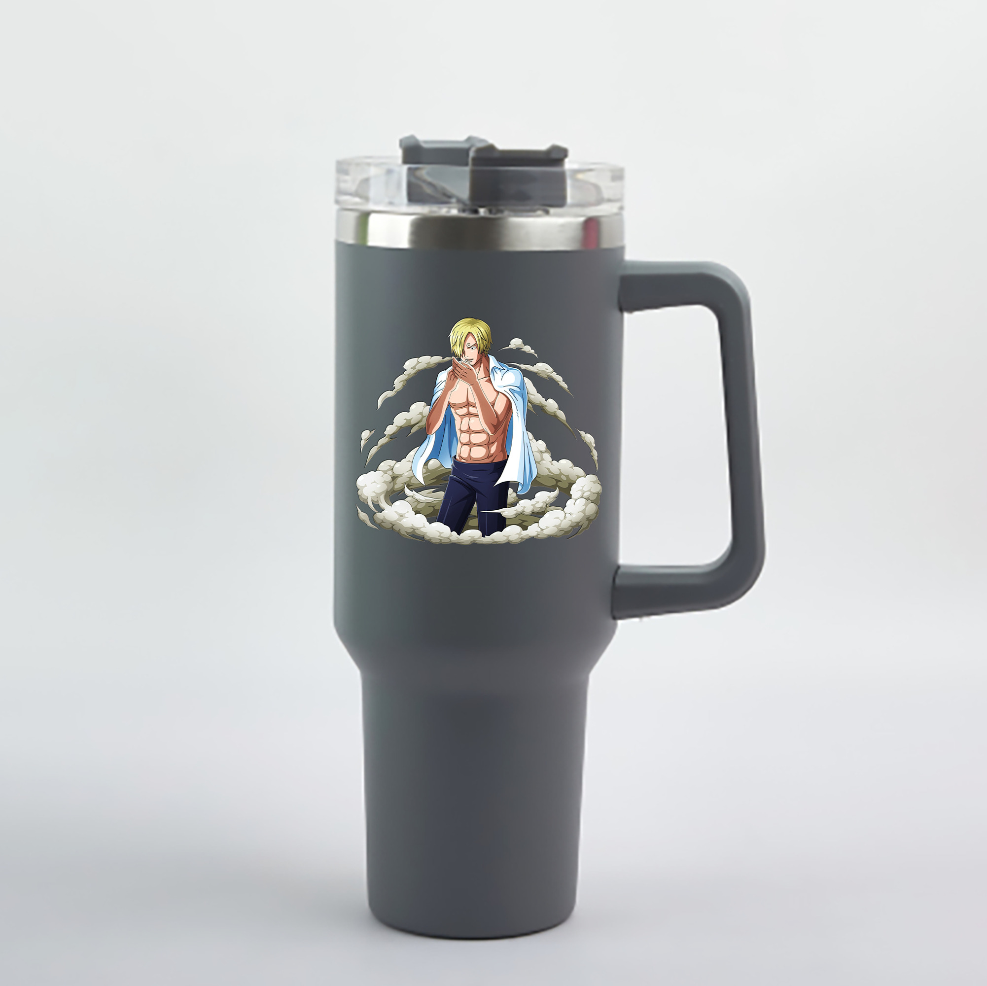 ワンピース サンジ ONE PIECE Sanji 1200mL車用タンブラー - クリスタルステッカー（プラスチックストロー付き）