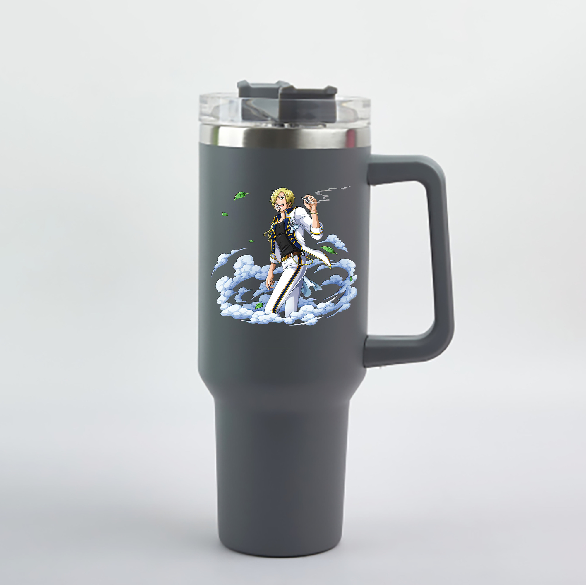 ワンピース サンジ ONE PIECE Sanji 1200mL車用タンブラー - クリスタルステッカー（プラスチックストロー付き）