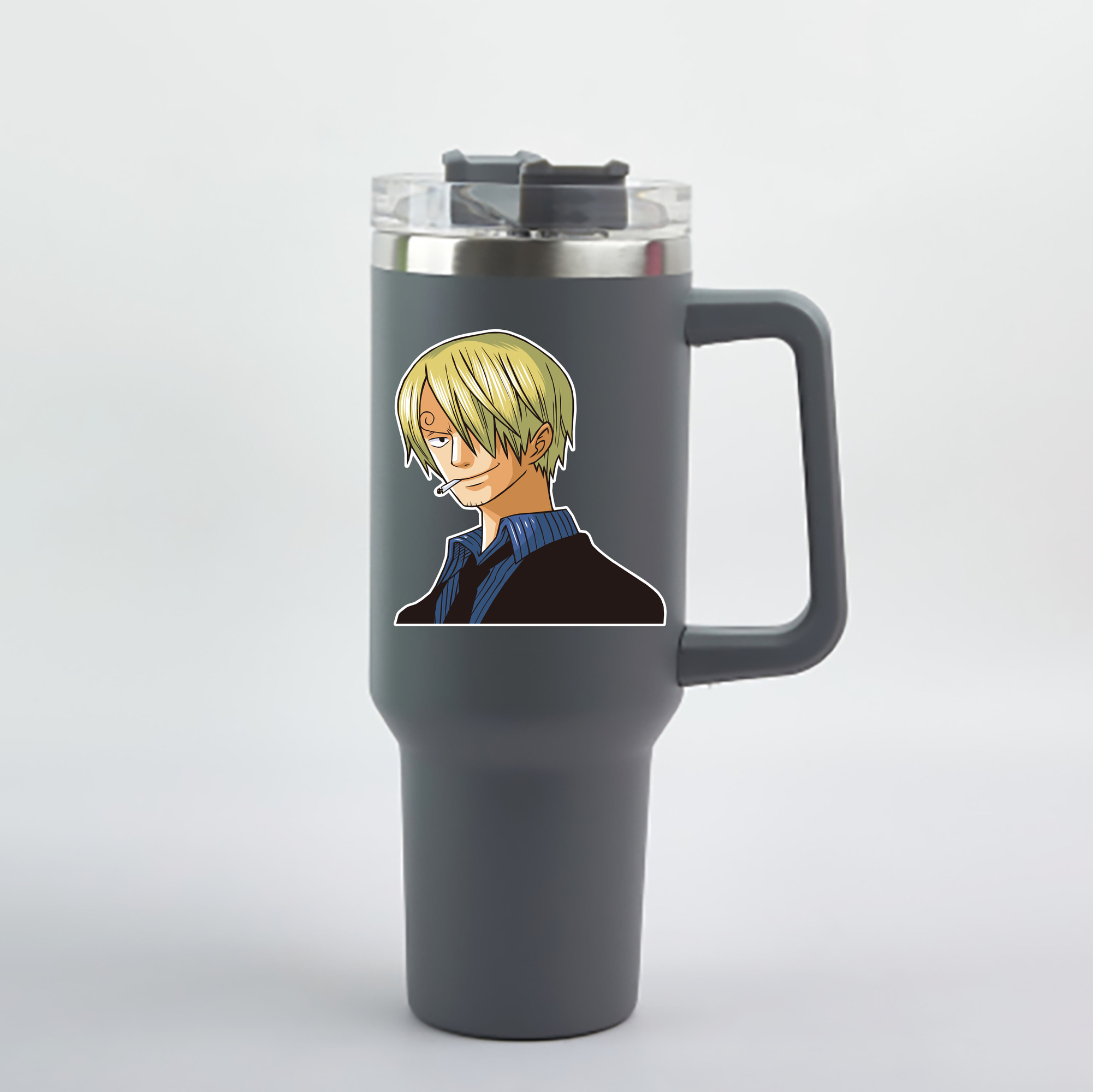 ワンピース サンジ ONE PIECE Sanji 1200mL車用タンブラー - クリスタルステッカー（プラスチックストロー付き）