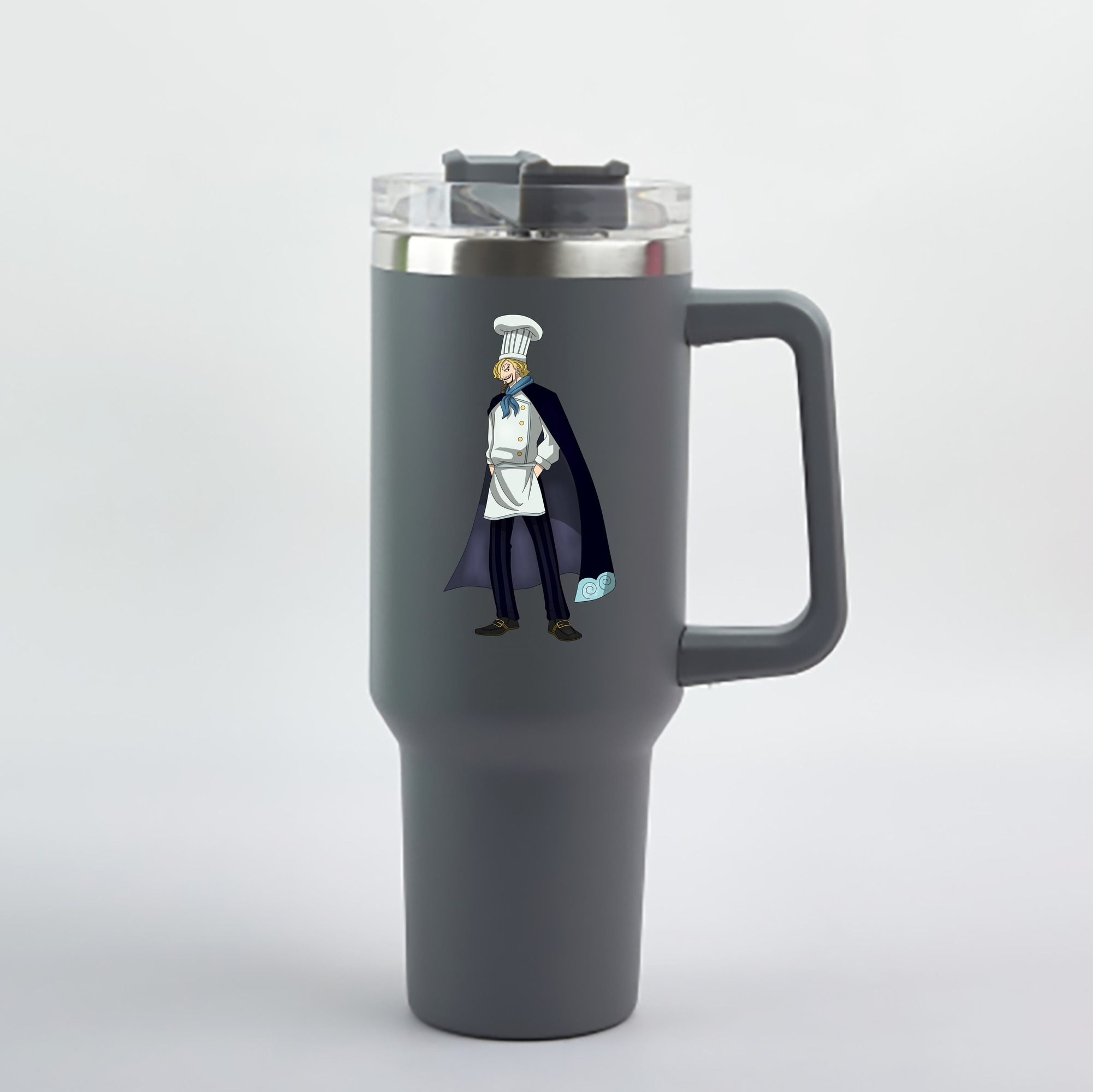 ワンピース サンジ ONE PIECE Sanji 1200mL車用タンブラー - クリスタルステッカー（プラスチックストロー付き）