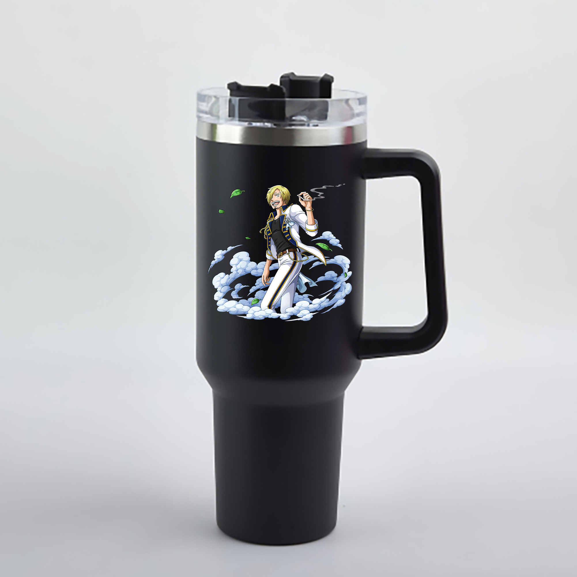ワンピース サンジ ONE PIECE Sanji 1200mL車用タンブラー - クリスタルステッカー（プラスチックストロー付き）