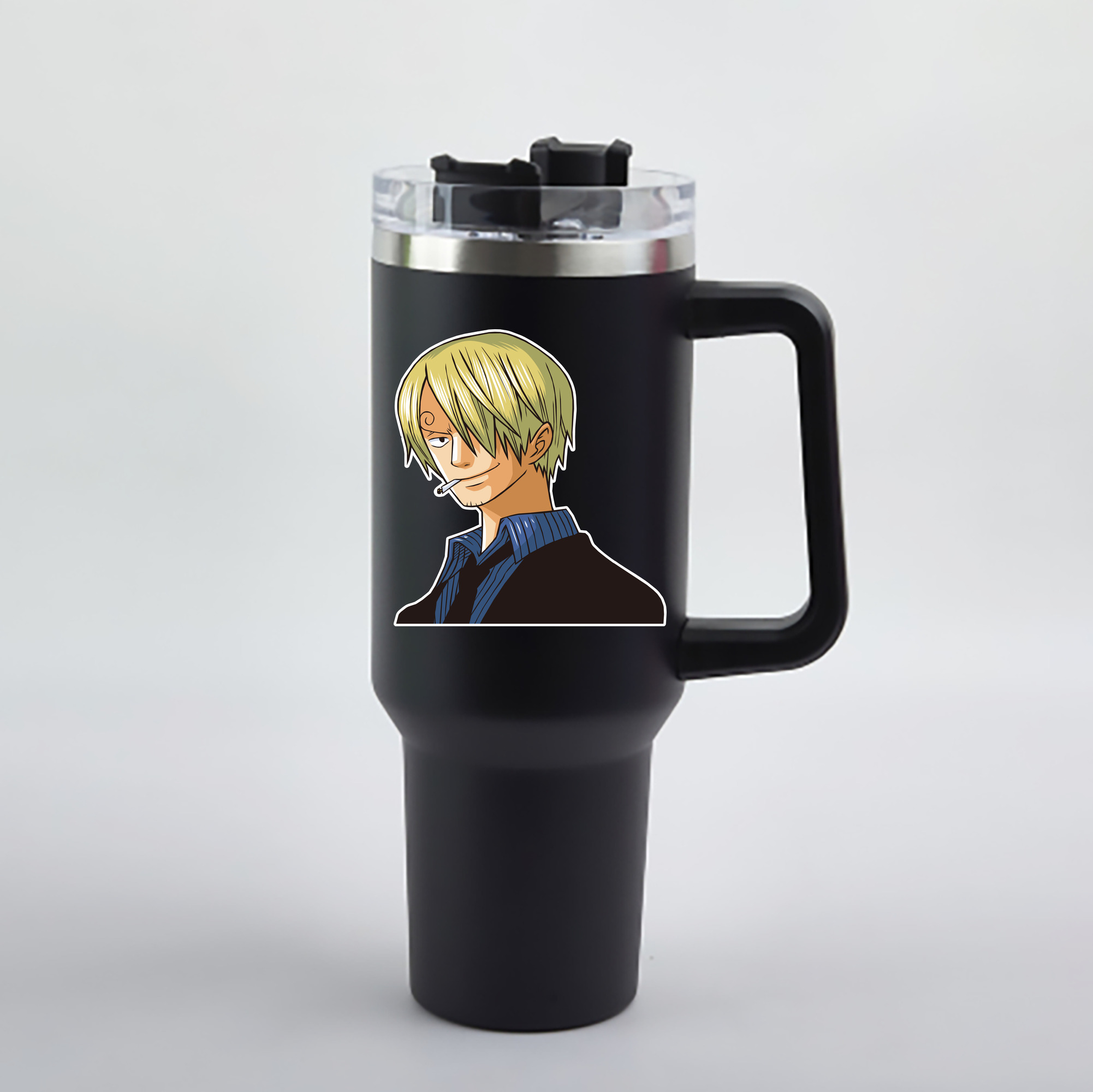 ワンピース サンジ ONE PIECE Sanji 1200mL車用タンブラー - クリスタルステッカー（プラスチックストロー付き）