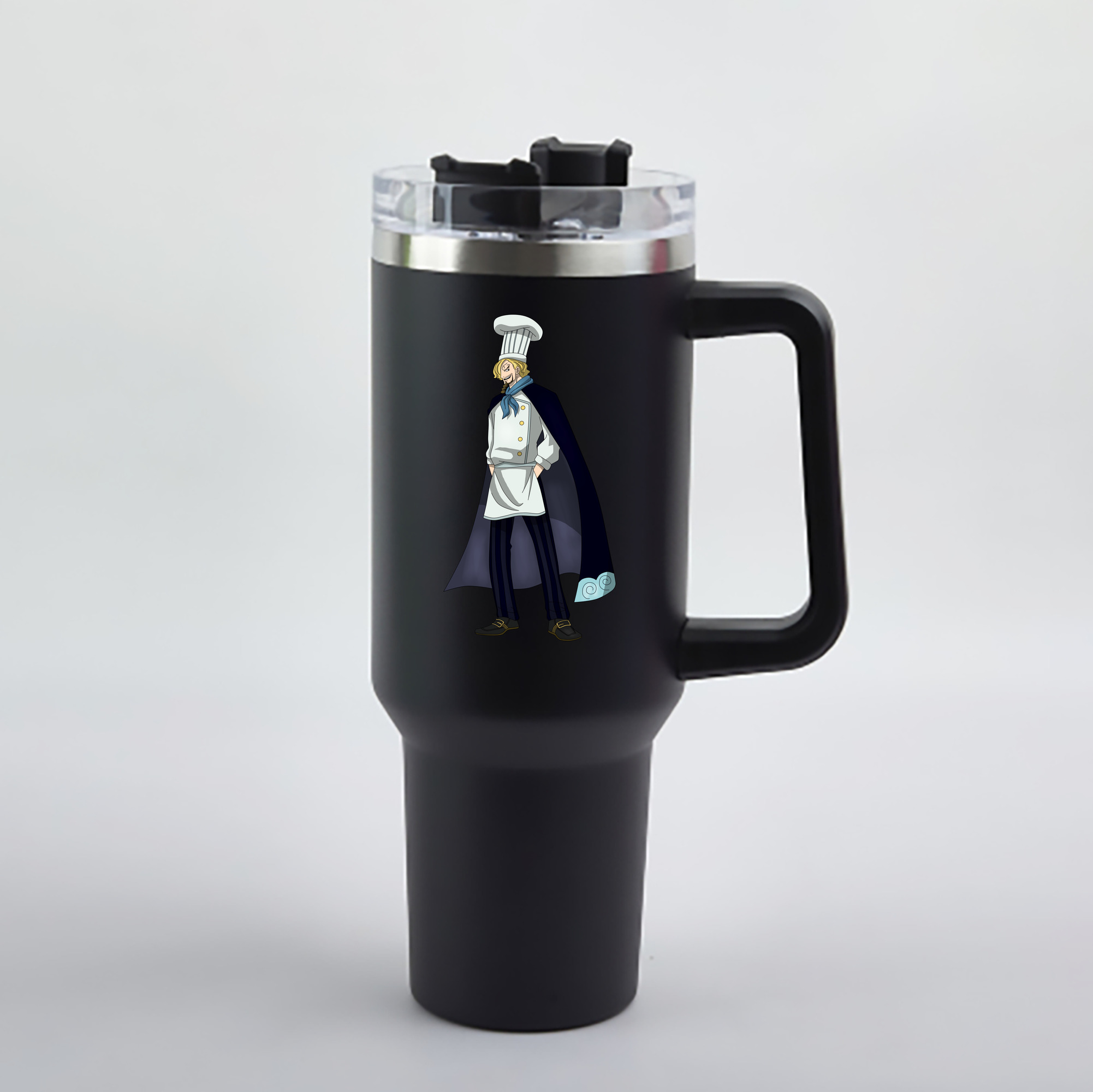 ワンピース サンジ ONE PIECE Sanji 1200mL車用タンブラー - クリスタルステッカー（プラスチックストロー付き）