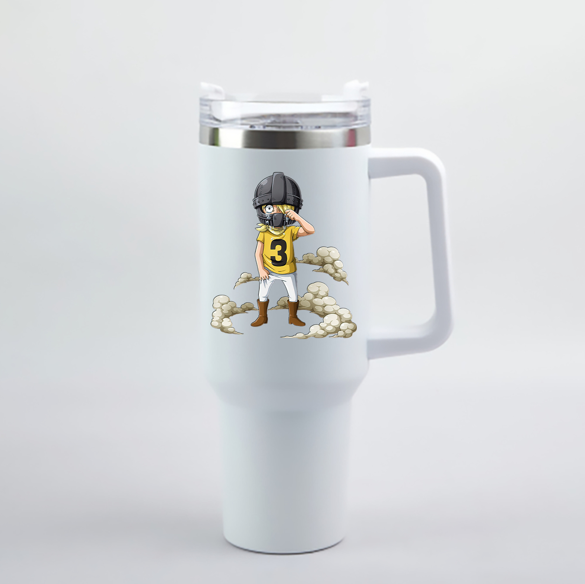 （画像用） ワンピース サンジ ONE PIECE Sanji 1200mL車用タンブラー - クリスタルステッカー（プラスチックストロー付き）