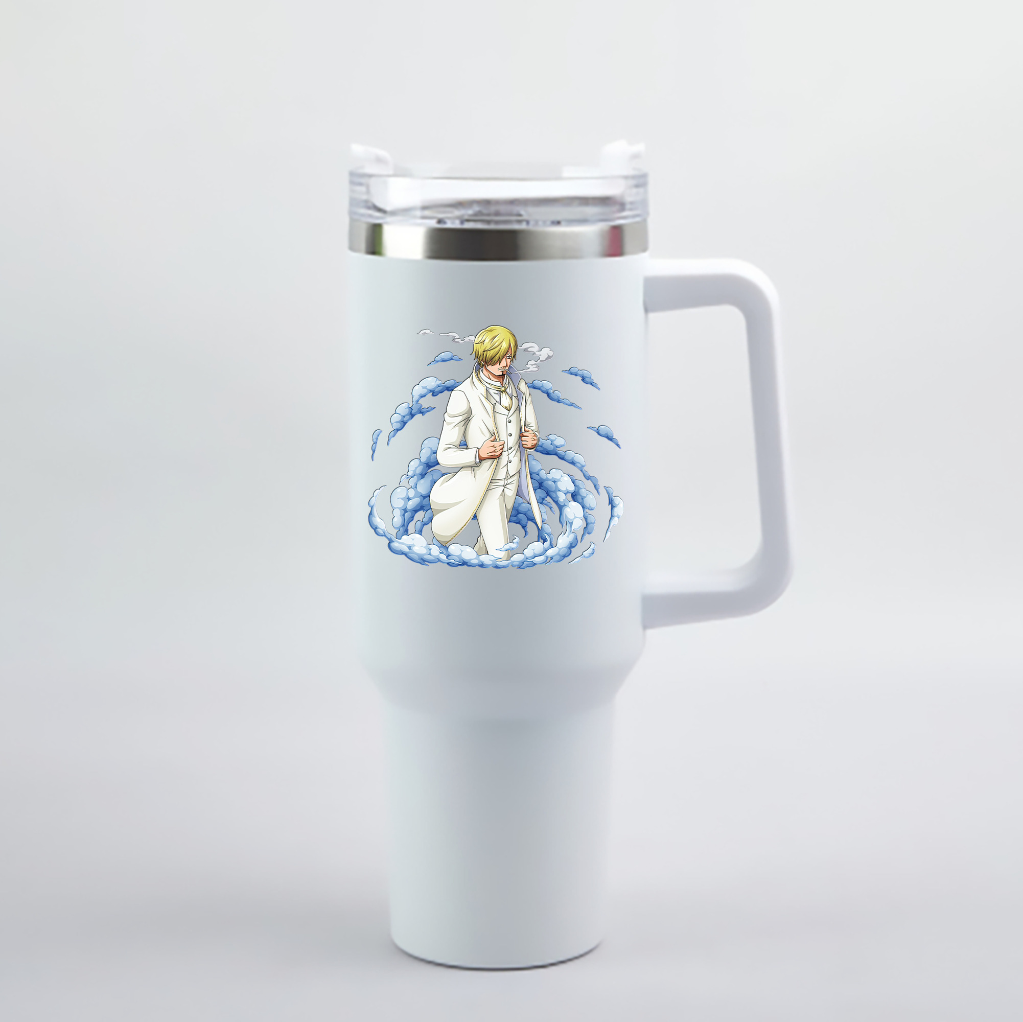 （画像用） ワンピース サンジ ONE PIECE Sanji 1200mL車用タンブラー - クリスタルステッカー（プラスチックストロー付き）