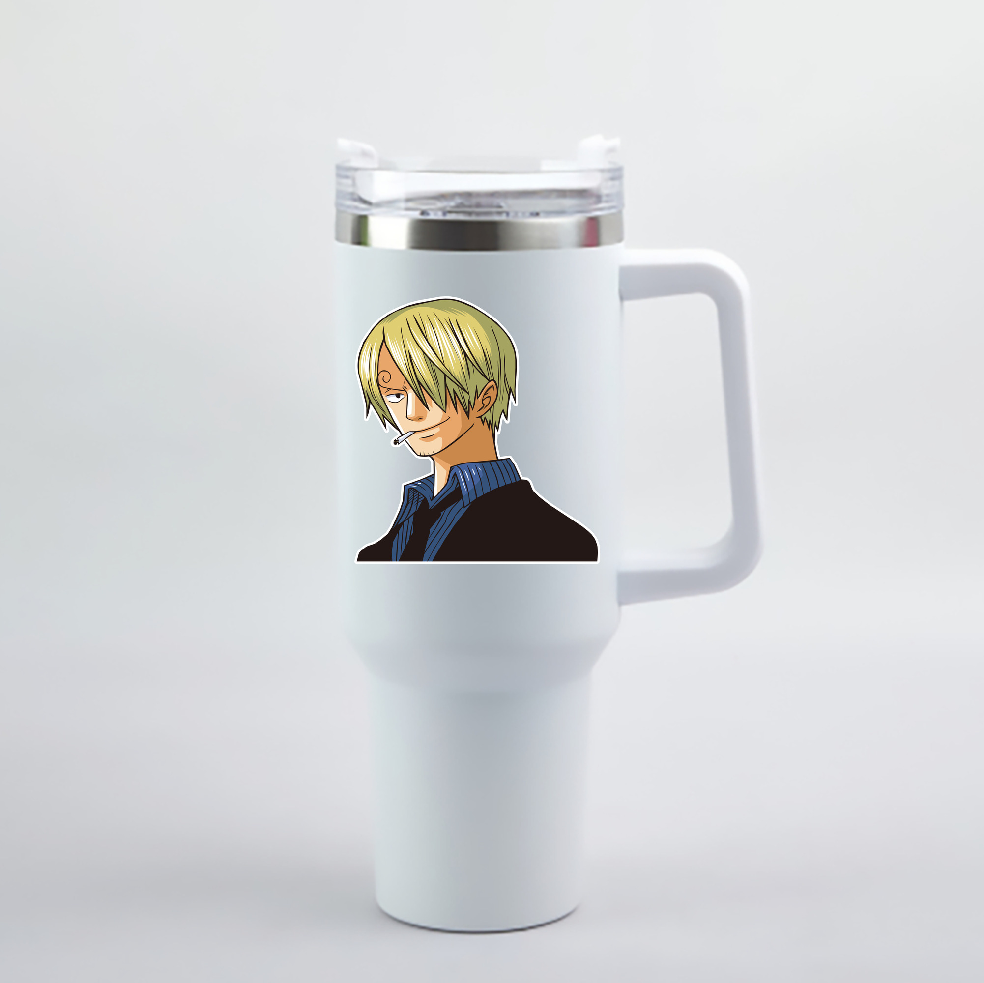 ワンピース サンジ ONE PIECE Sanji 1200mL車用タンブラー - クリスタルステッカー（プラスチックストロー付き）