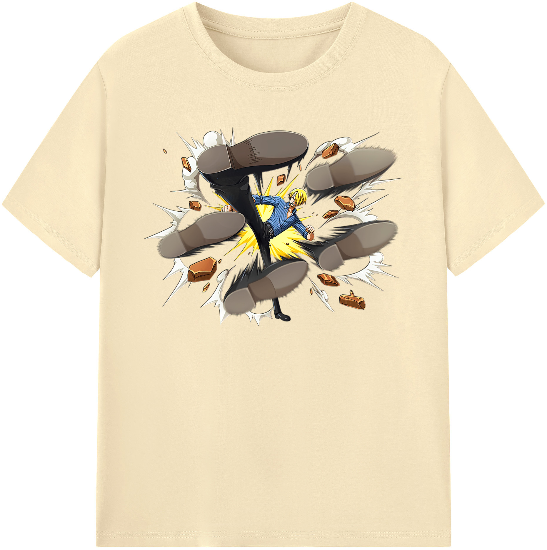 ワンピース サンジ ONE PIECE Sanji 綿100％半袖Tシャツ（フロントプリント）