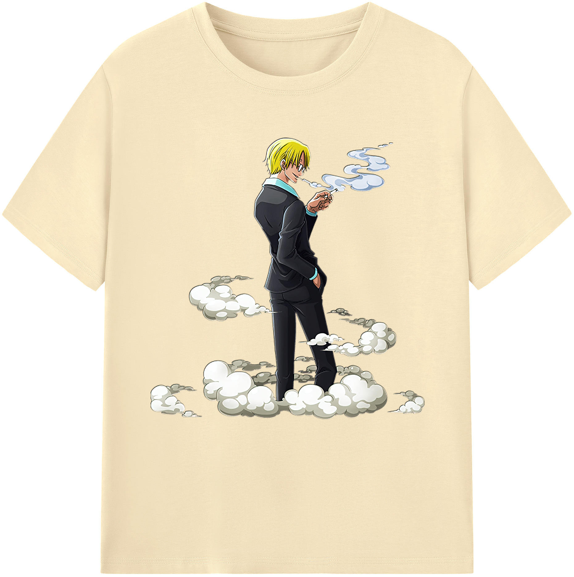 （画像用） ワンピース サンジ ONE PIECE Sanji 綿100％半袖Tシャツ（フロントプリント）